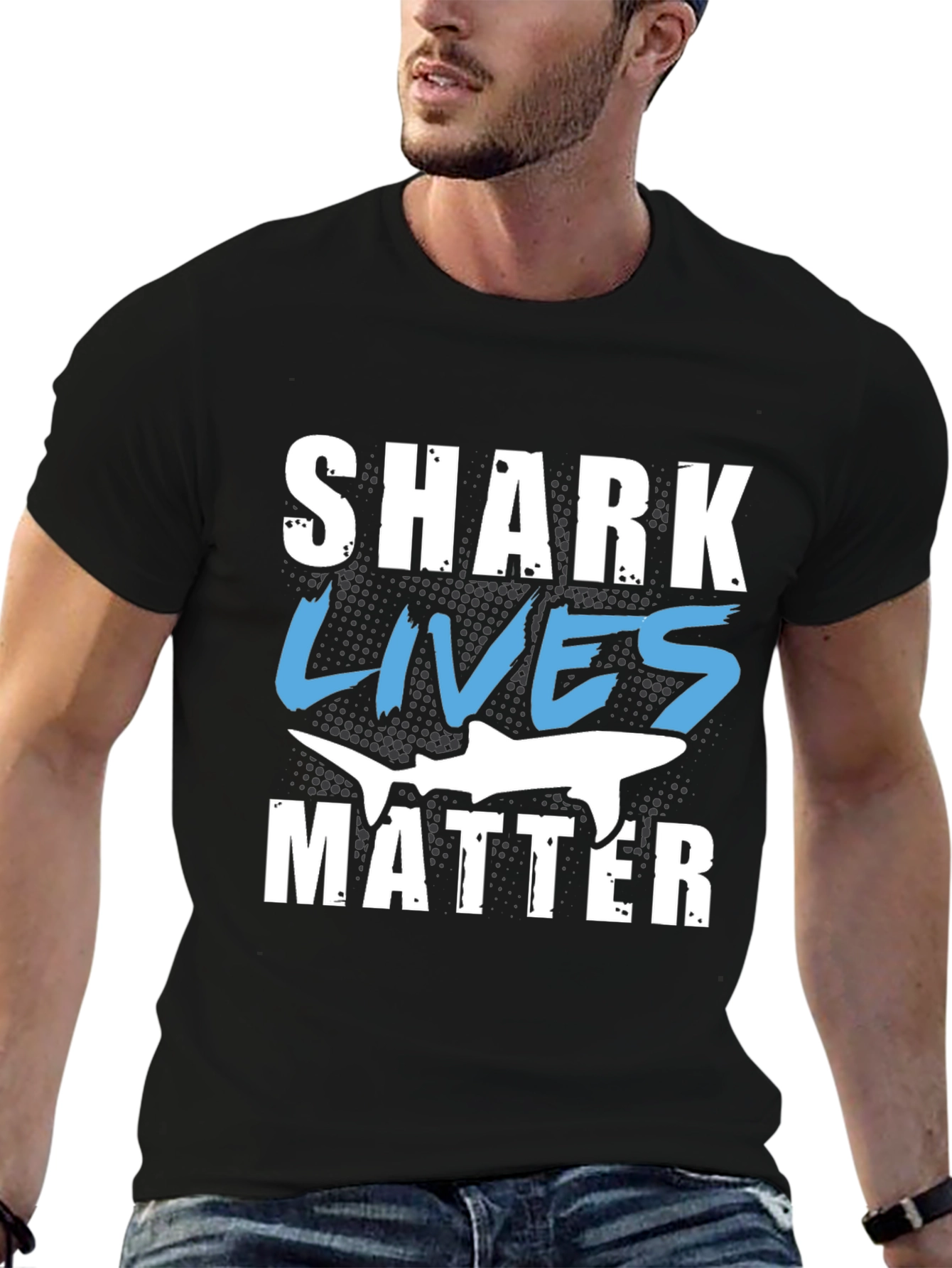 Shark Lives Matter Graphic Black T-Shirt