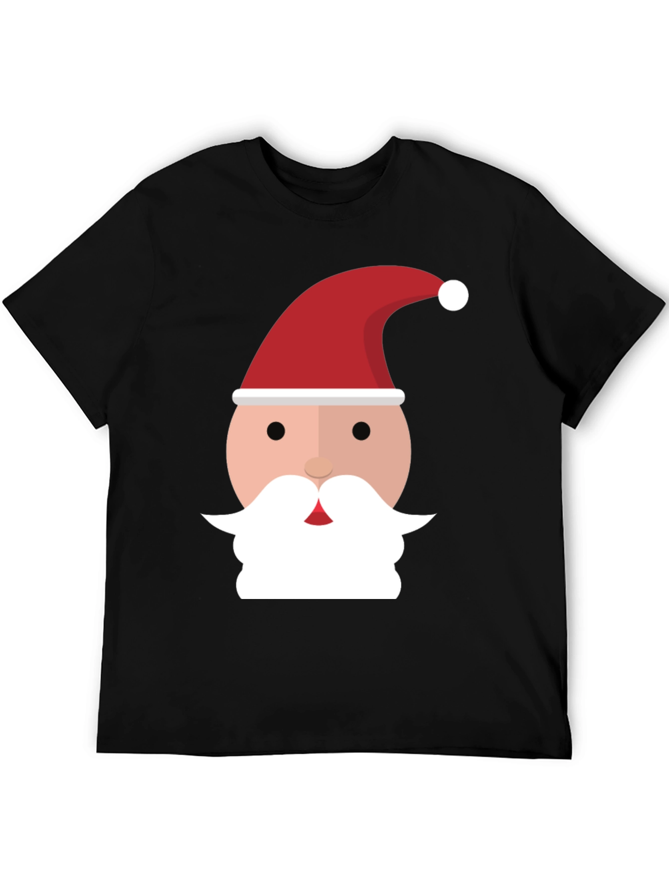 Santa Face Graphic Tee - Black Holiday Shirt