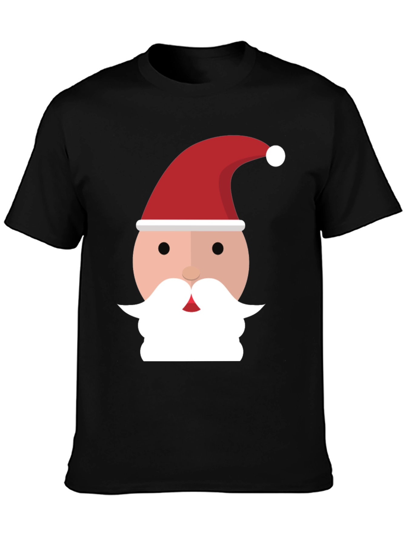 Santa Face Graphic Tee - Black Holiday Shirt