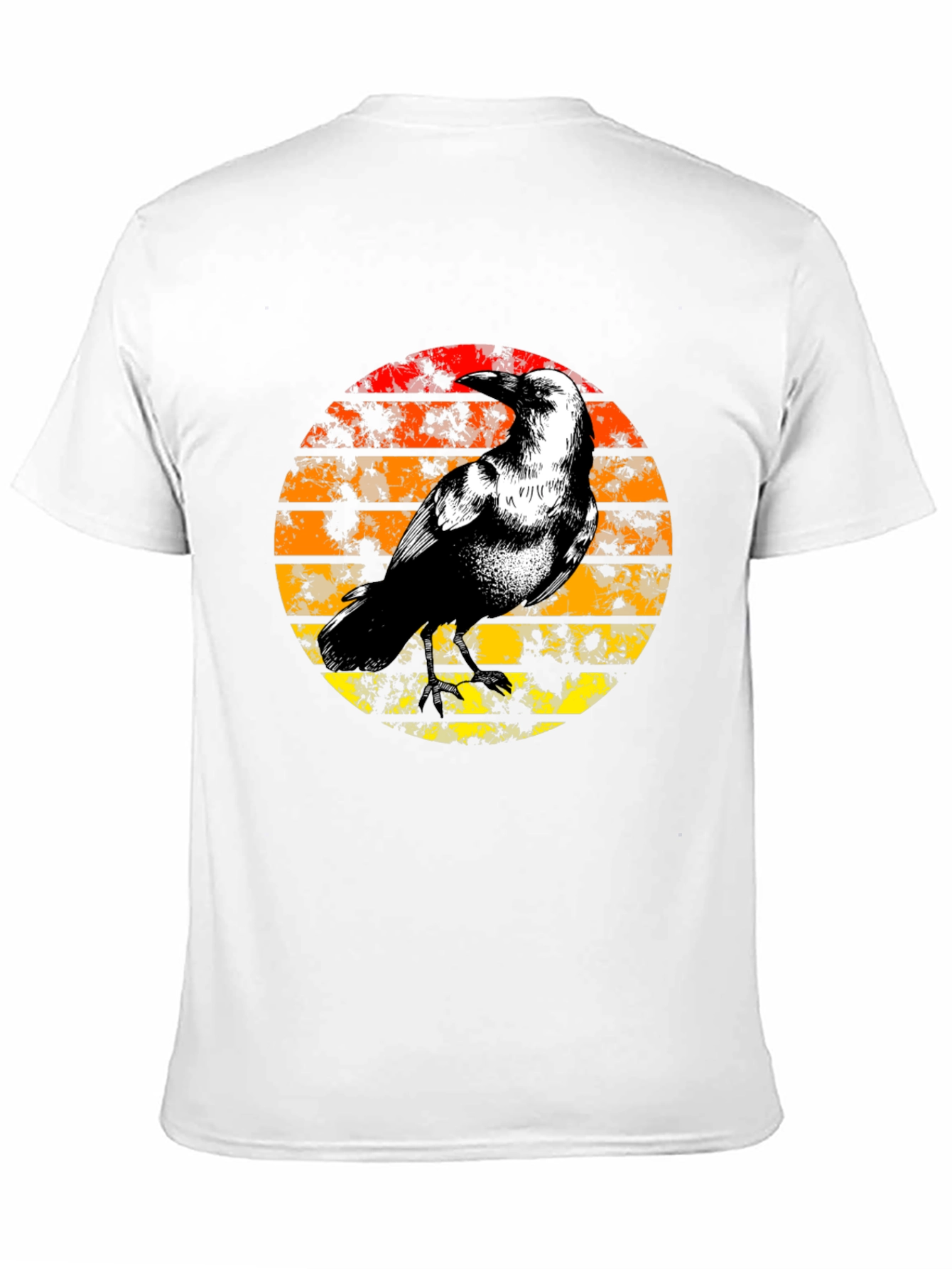 Raven Sunset Graphic Tee - Stylish Black T-Shirt