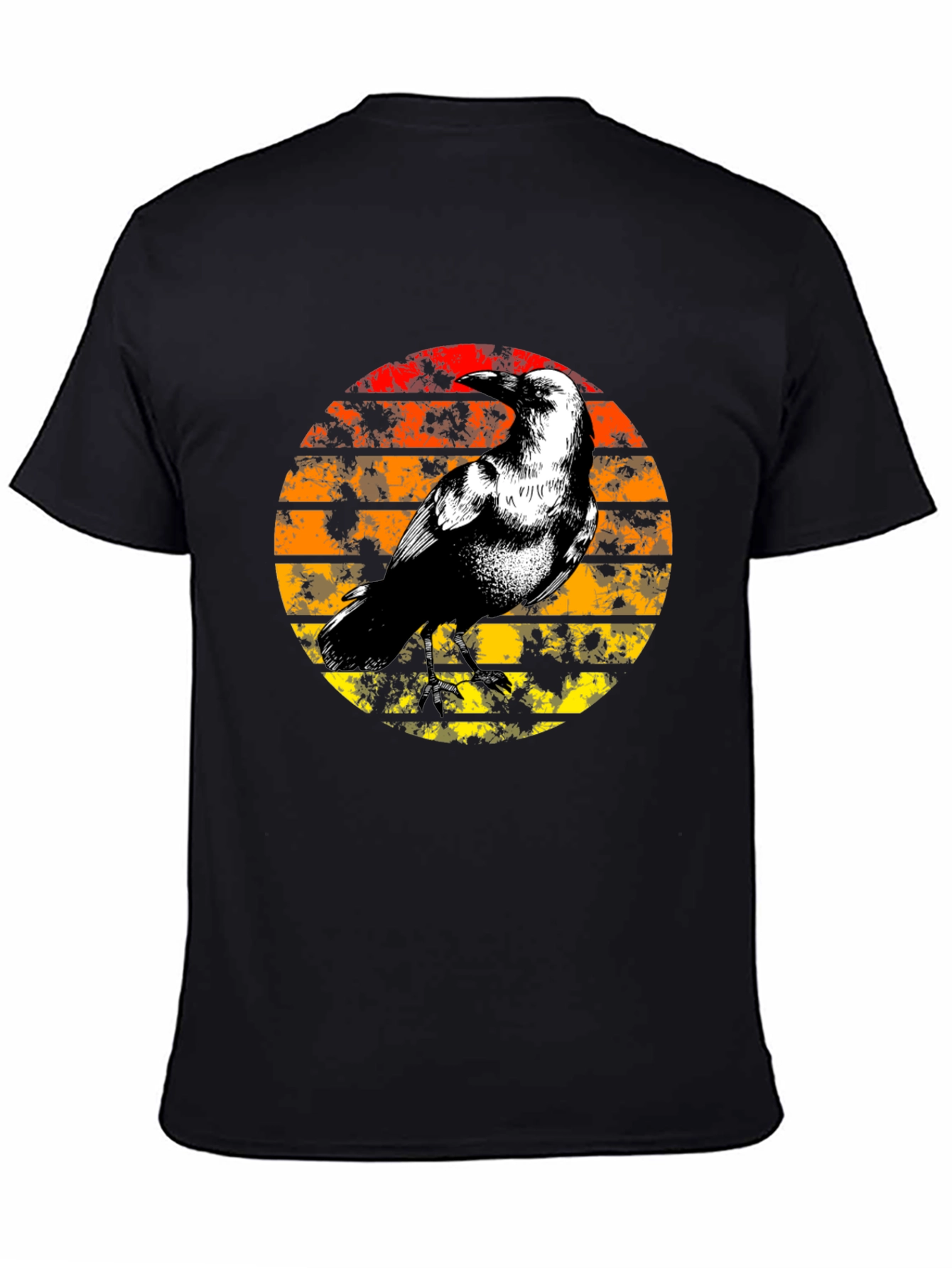 Raven Sunset Graphic Tee - Stylish Black T-Shirt