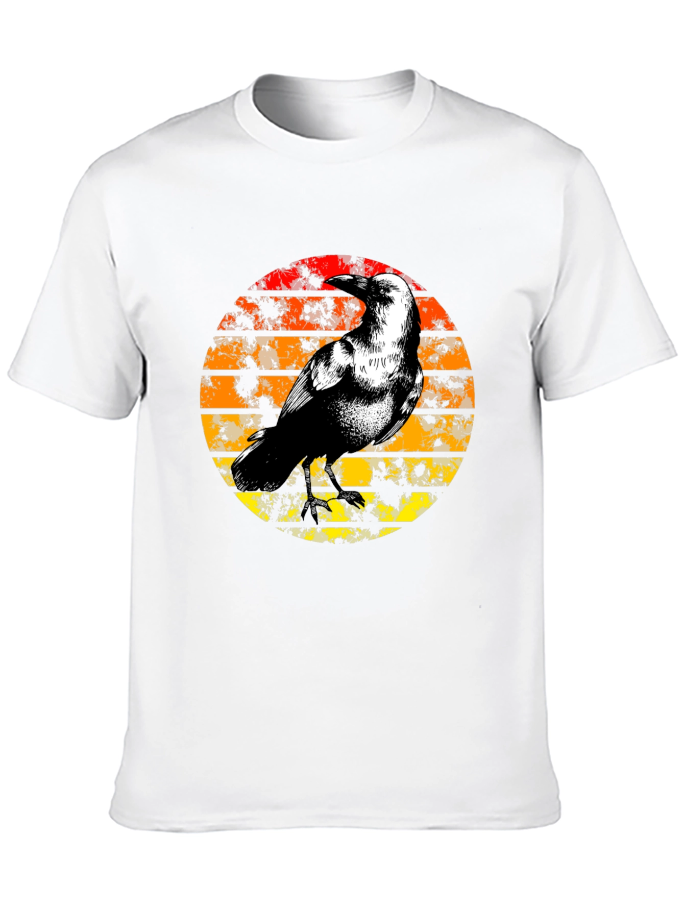 Raven Sunset Graphic Tee - Stylish Black T-Shirt