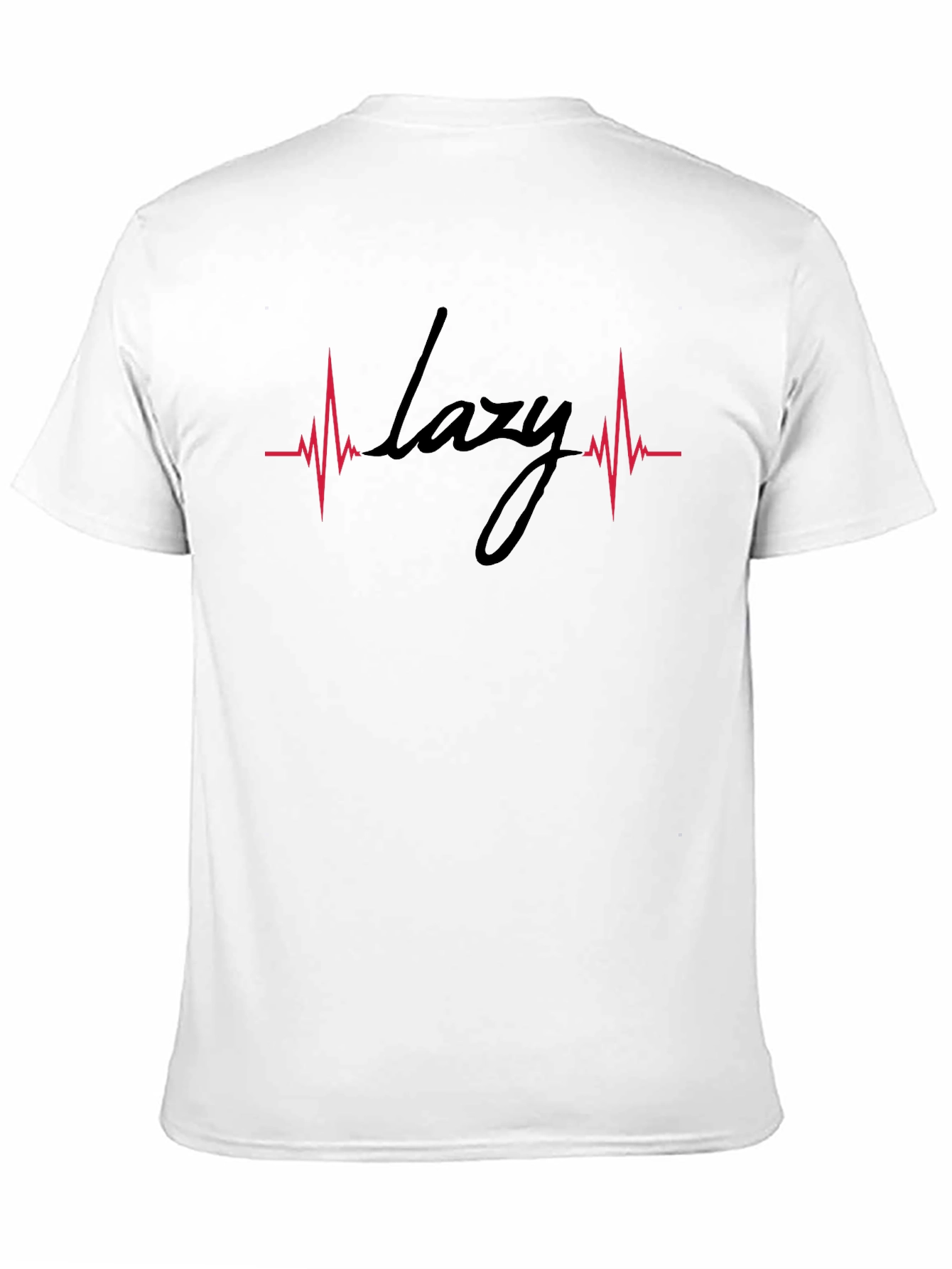 Lazy Heartbeat Graphic Tee - Black Cotton Comfort