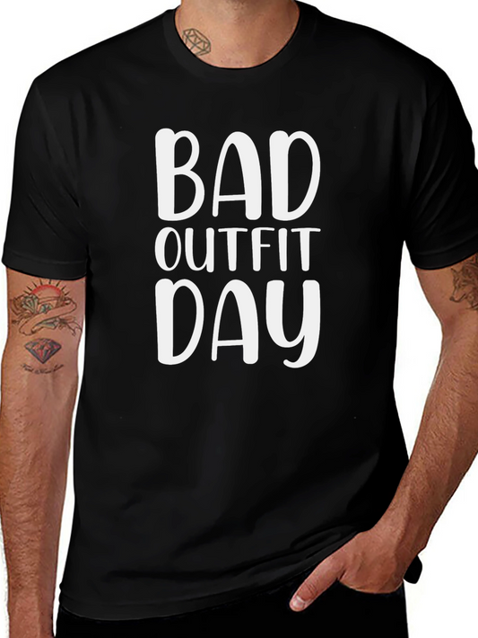 Bad Outfit Day Graphic T-Shirt - Black Cotton Tee