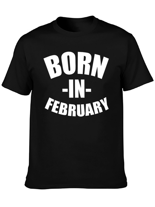 Born in February Black Graphic T-Shirt
