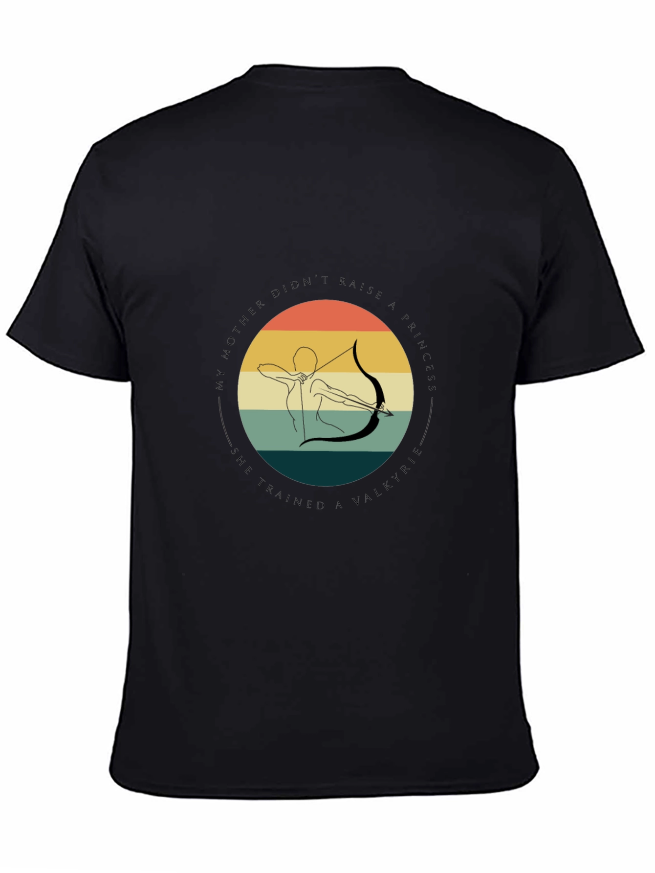 Valkyrie Archer Graphic Tee - Black Cotton T-Shirt
