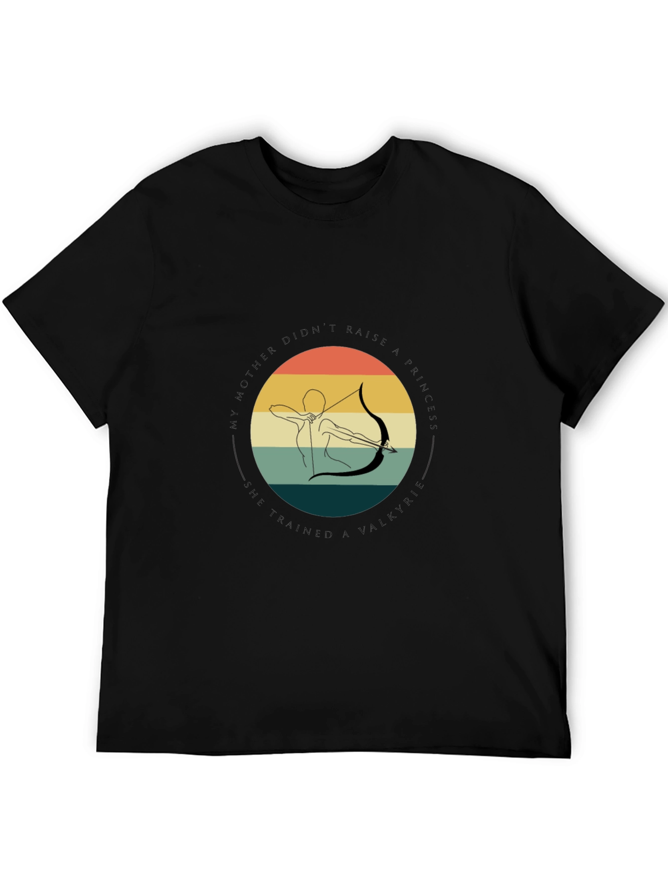 Valkyrie Archer Graphic Tee - Black Cotton T-Shirt