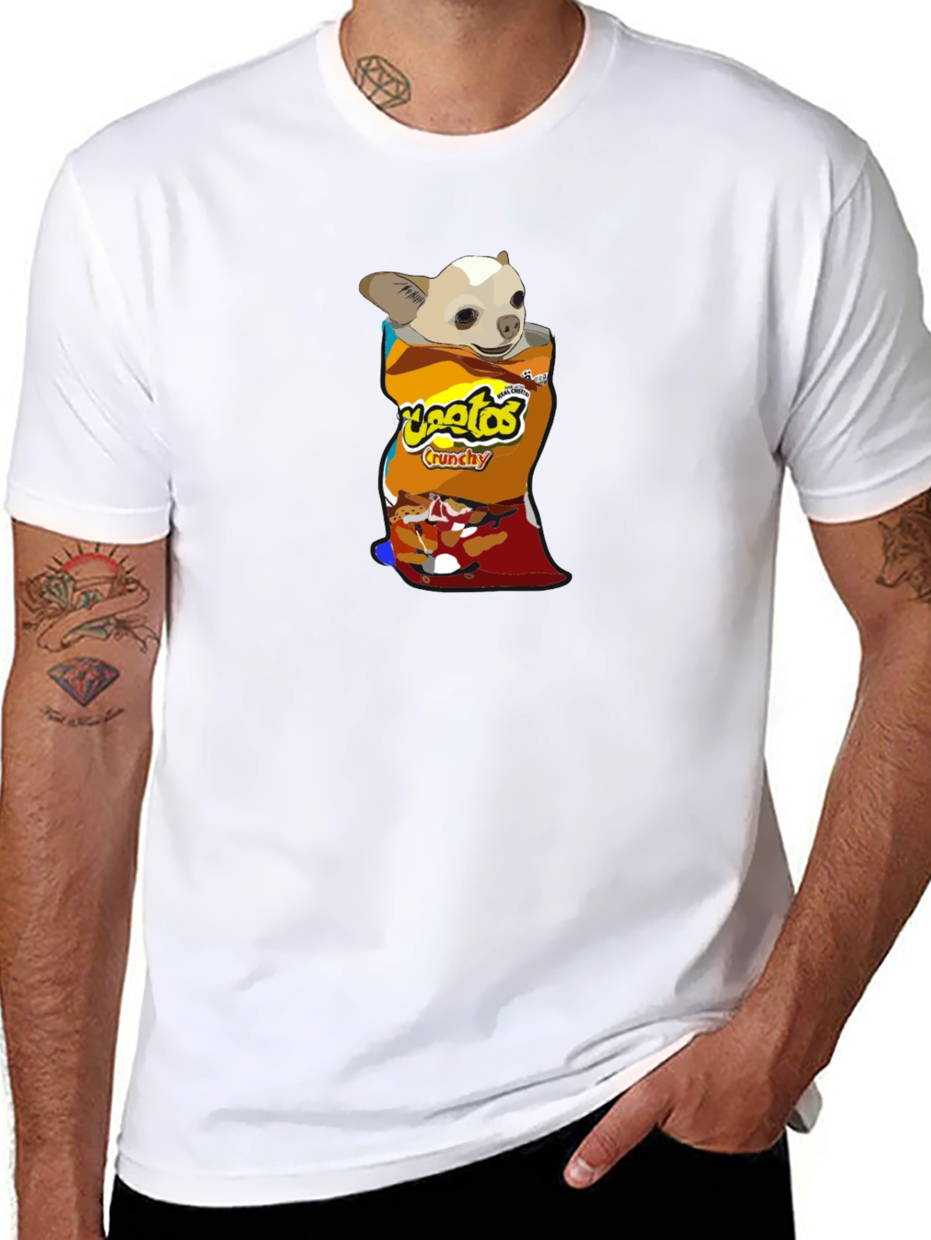 Chihuahua in Chips Bag T-Shirt – Funny Snack Dog Graphic Tee