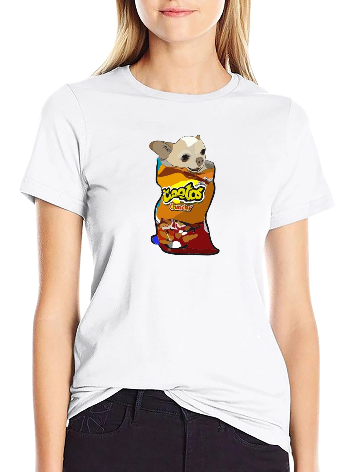 Chihuahua in Chips Bag T-Shirt – Funny Snack Dog Graphic Tee