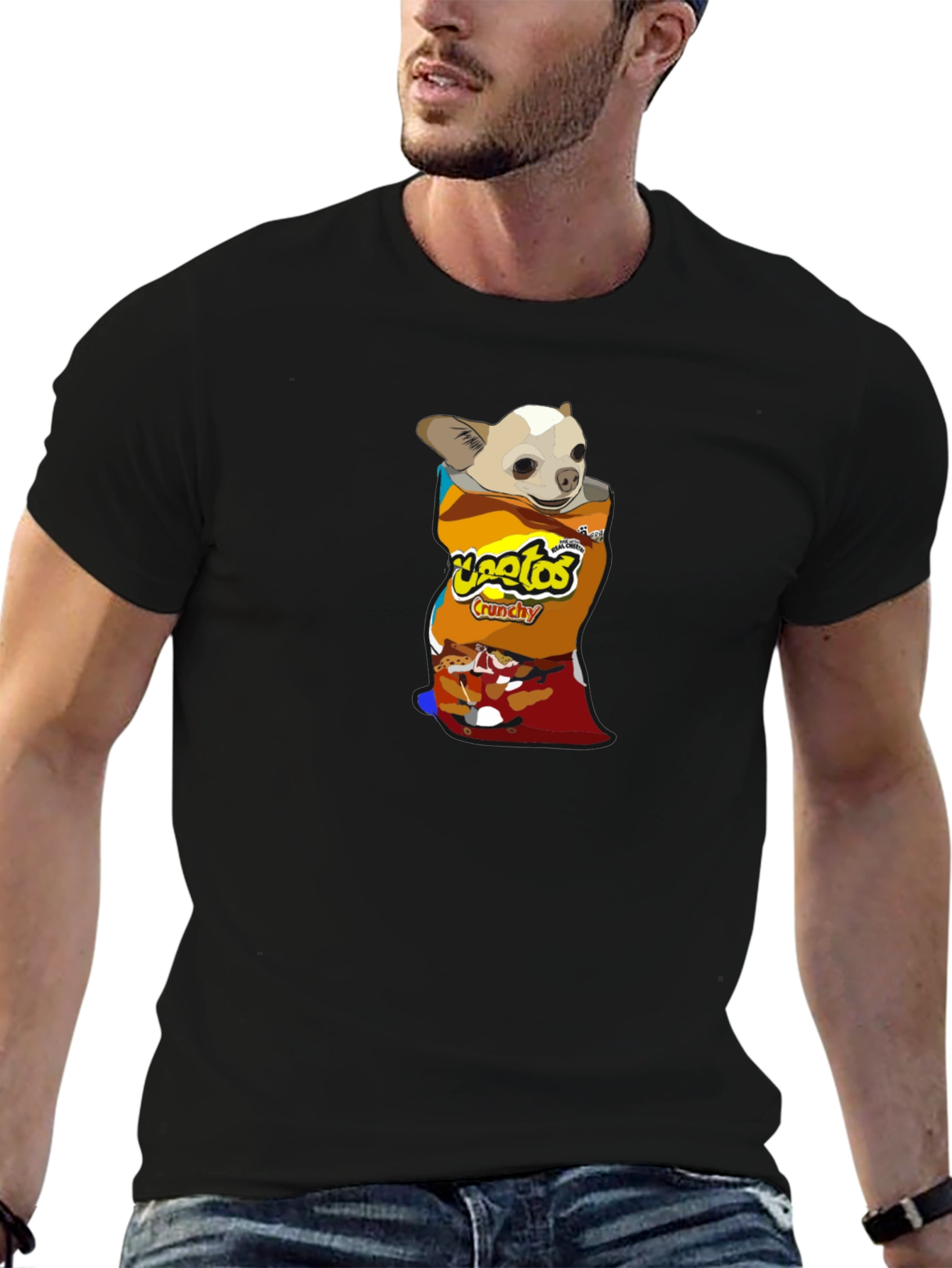Chihuahua in Chips Bag T-Shirt – Funny Snack Dog Graphic Tee