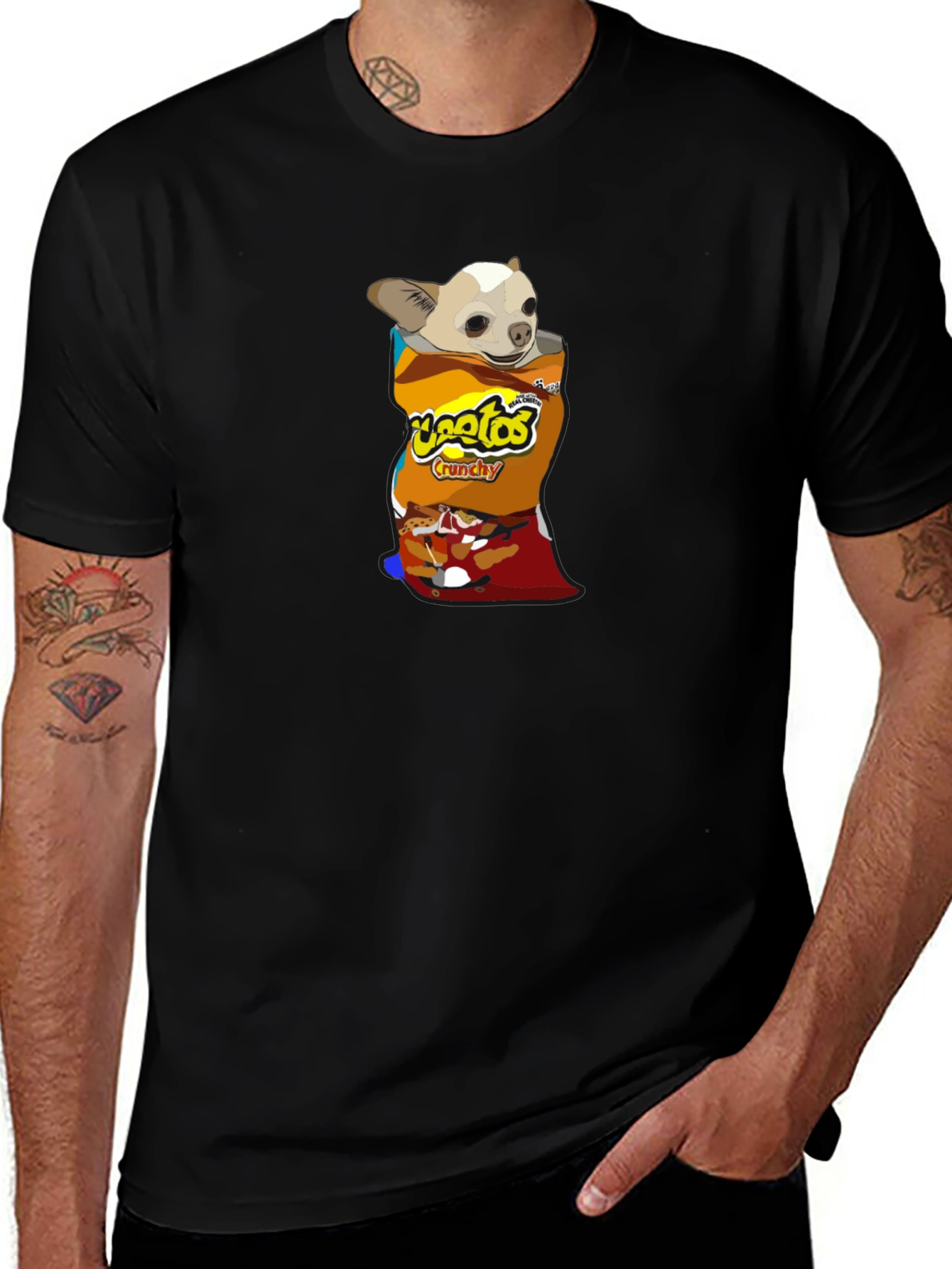 Chihuahua in Chips Bag T-Shirt – Funny Snack Dog Graphic Tee
