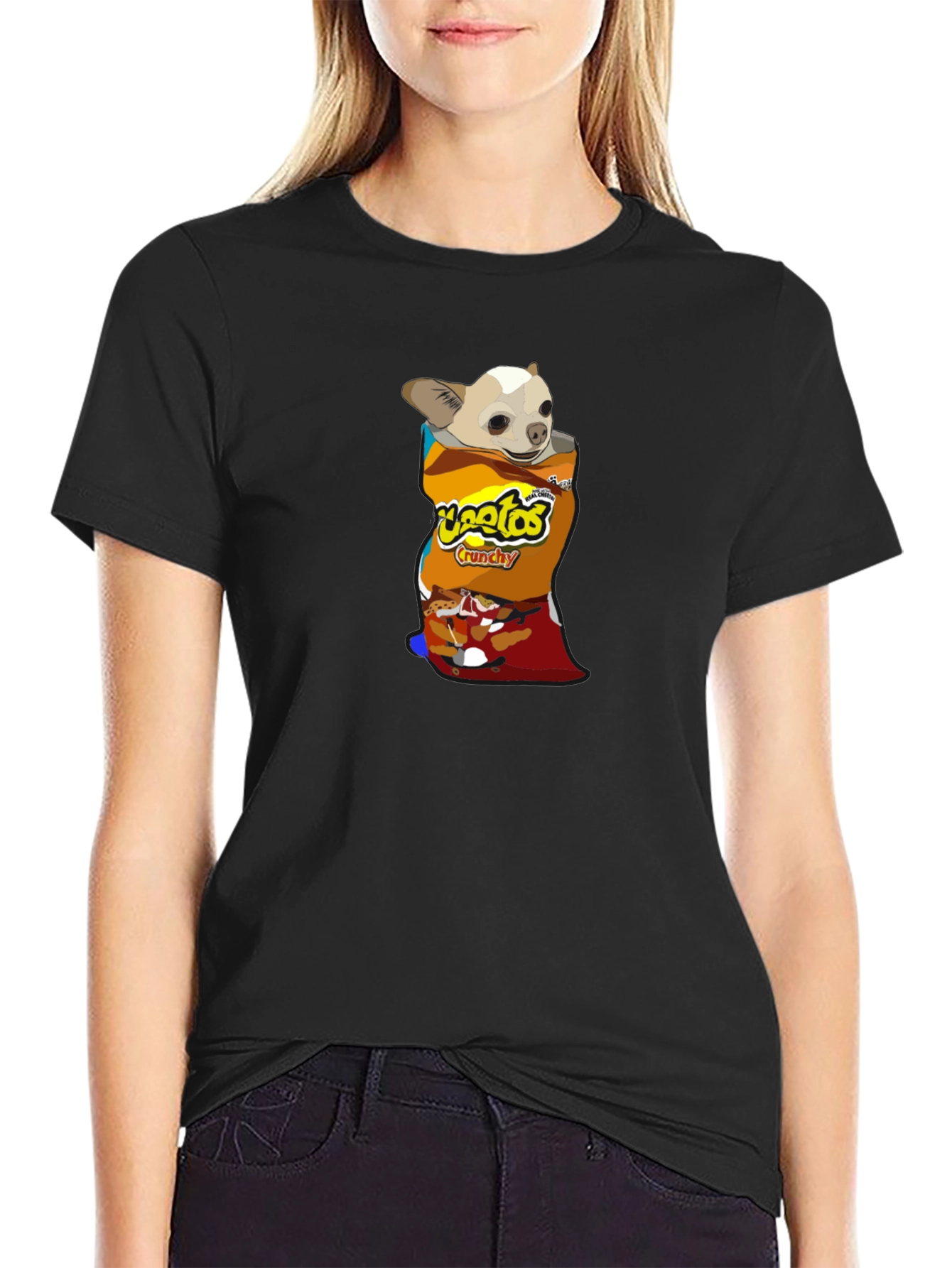 Chihuahua in Chips Bag T-Shirt – Funny Snack Dog Graphic Tee