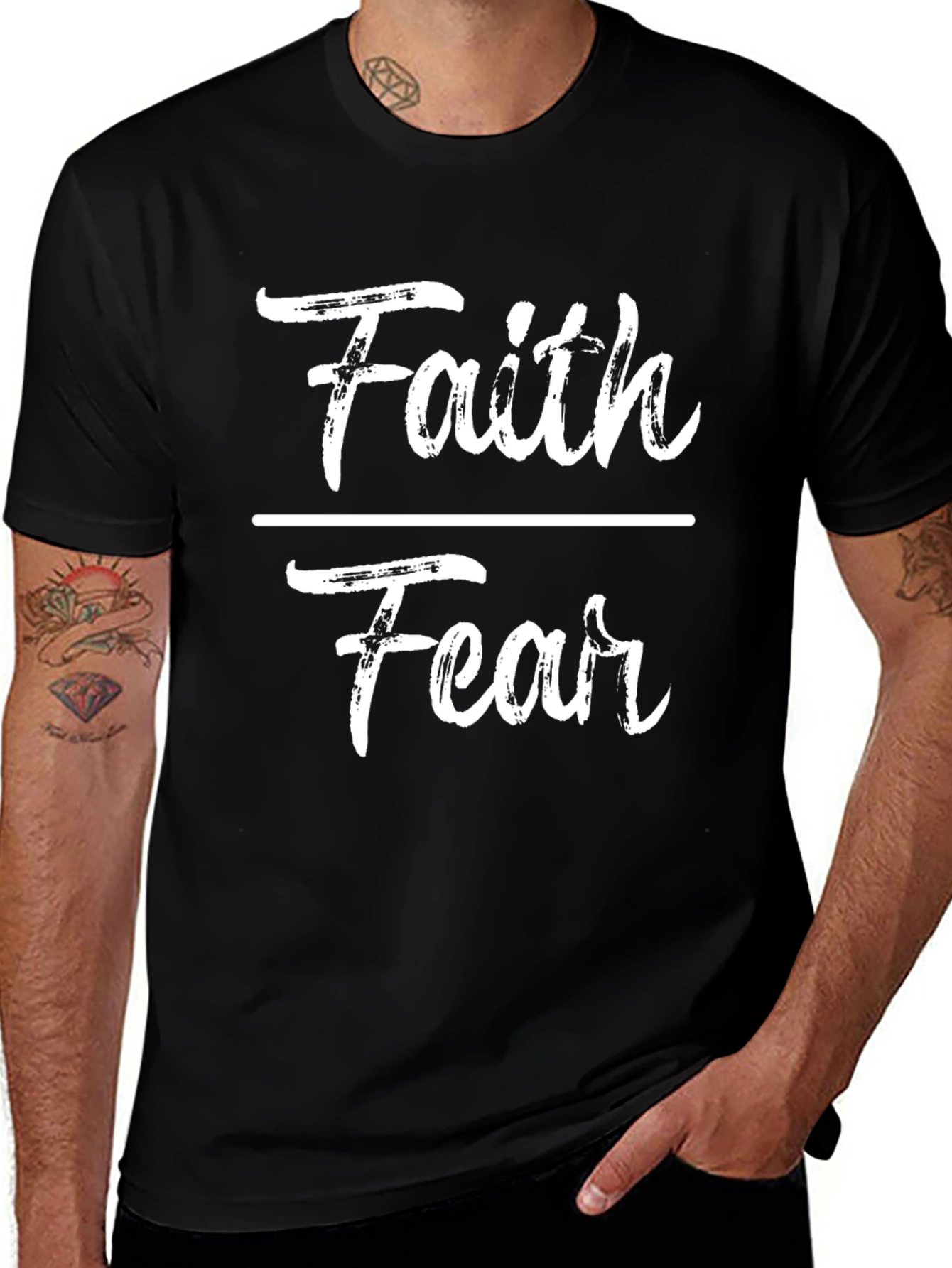 Faith Over Fear Graphic Tee - Black T-Shirt