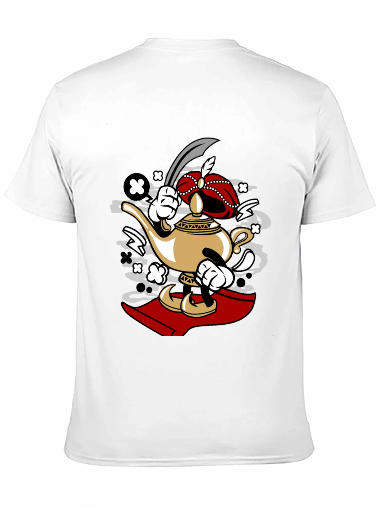 Cartoon Lamp Character Black T-Shirt