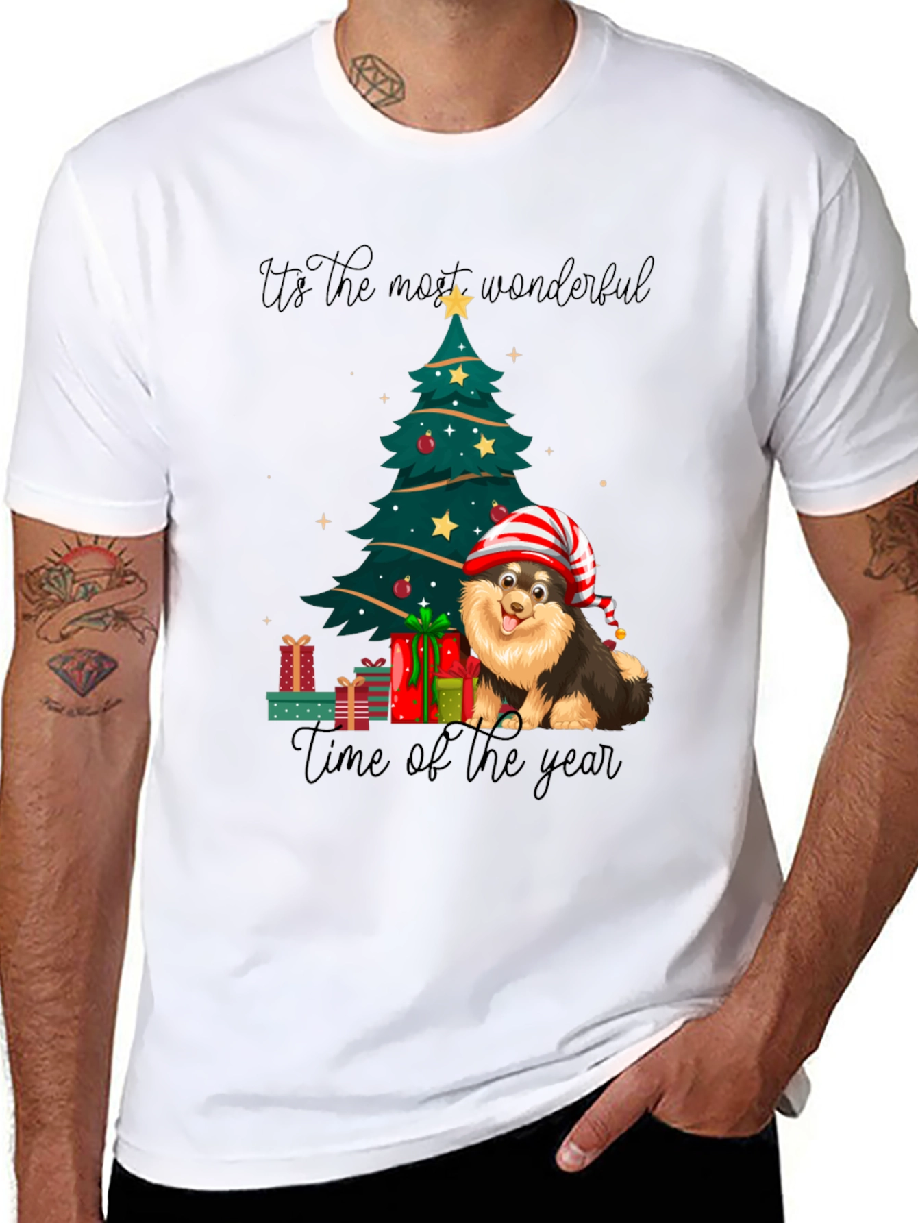 Festive Dog Christmas T-Shirt