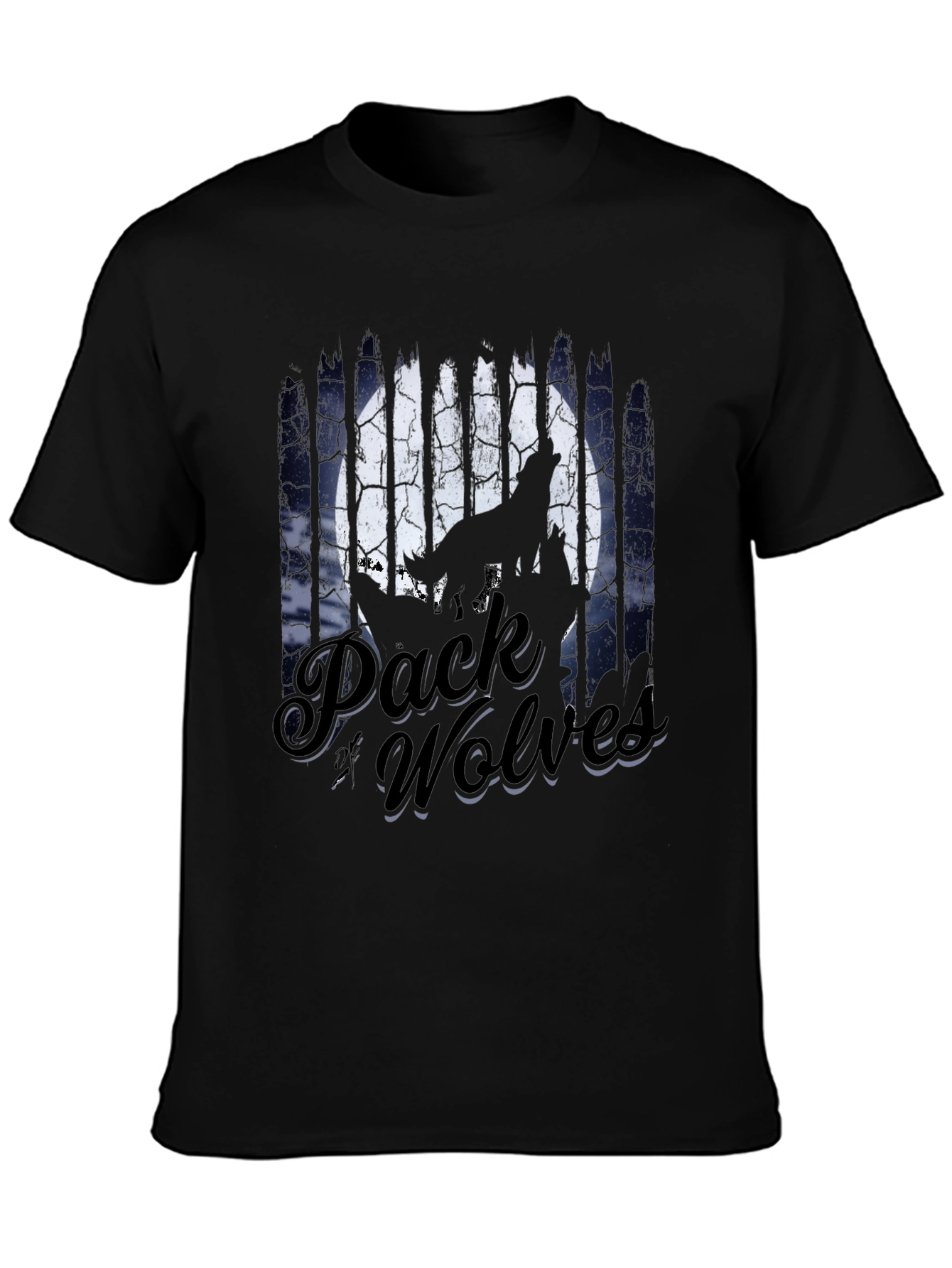 Pack of Wolves Graphic Tee - Mens Black T-Shirt