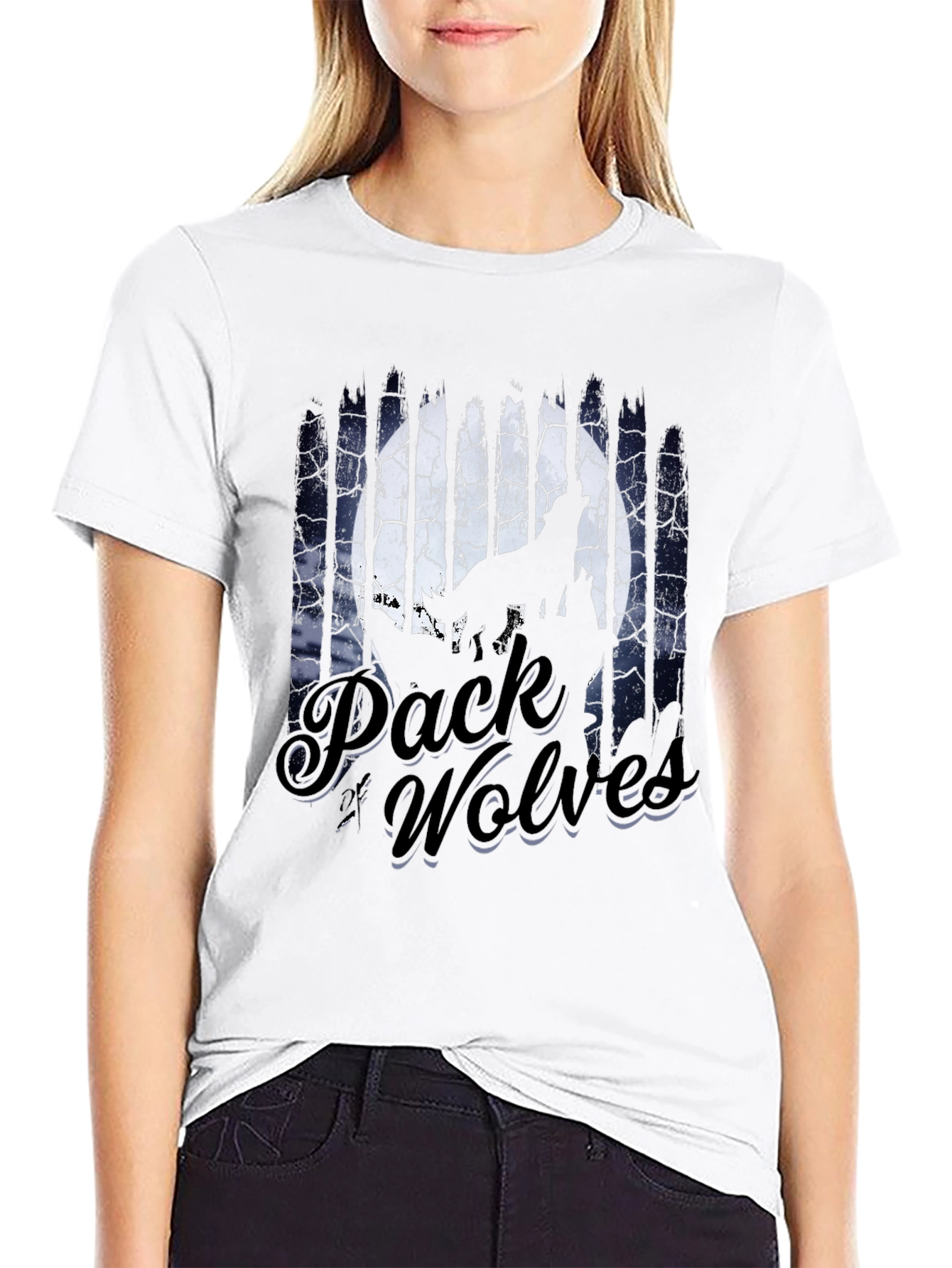 Pack of Wolves Graphic Tee - Mens Black T-Shirt