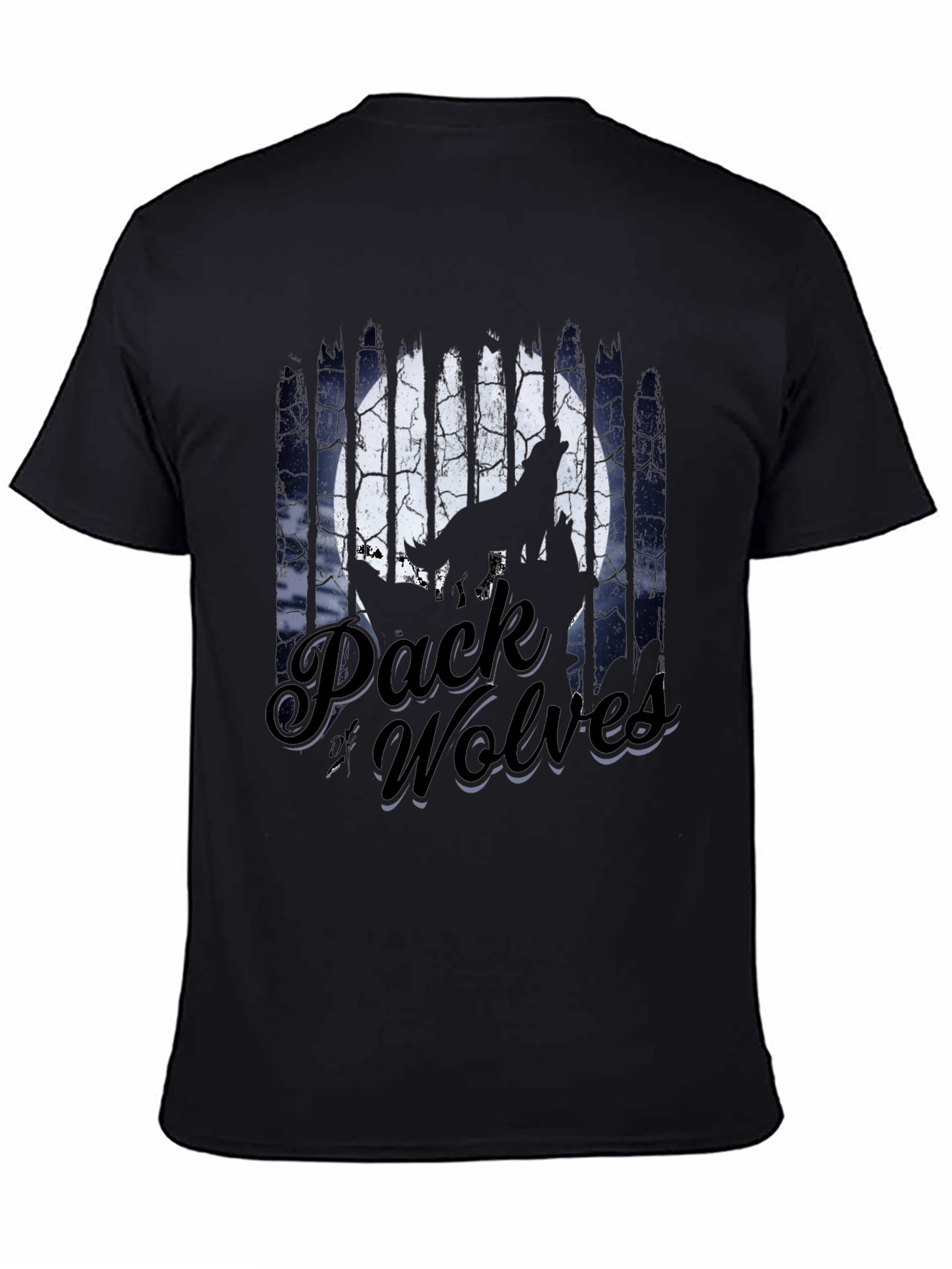 Pack of Wolves Graphic Tee - Mens Black T-Shirt
