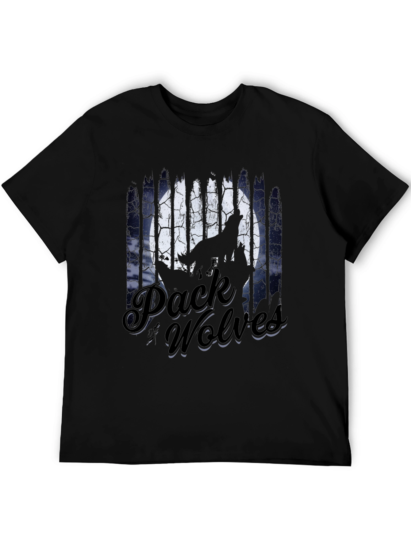 Pack of Wolves Graphic Tee - Mens Black T-Shirt