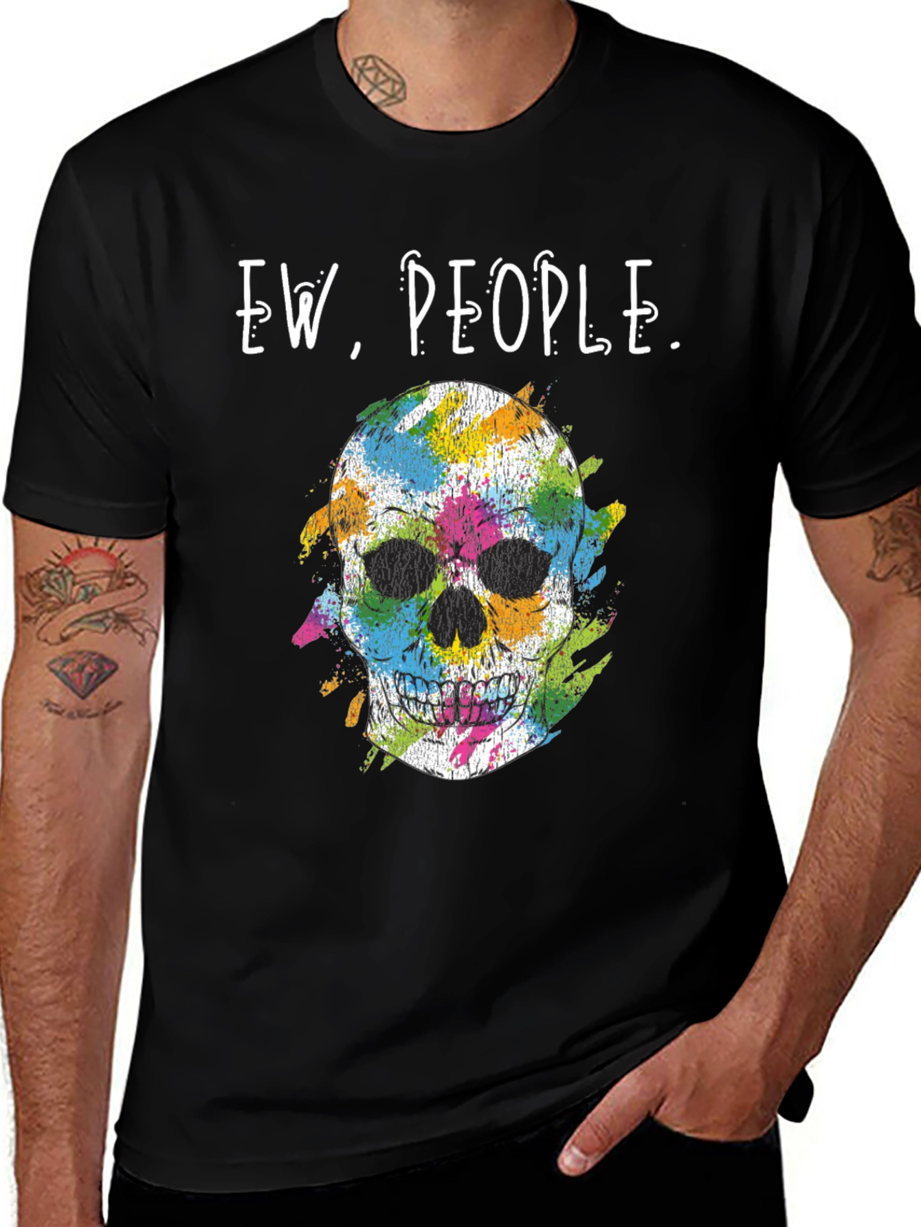 Ew People Skull Graphic T-Shirt - Trendy Casual Wear