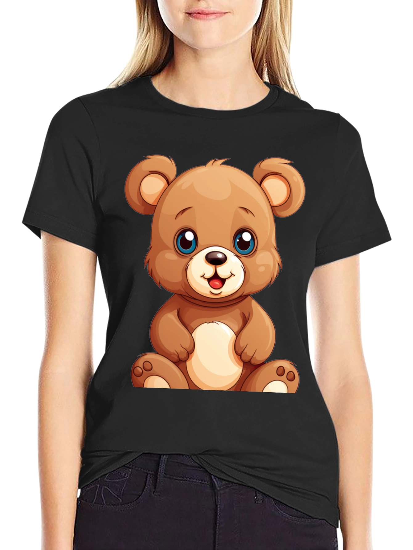 Cute Teddy Bear Graphic T-Shirt