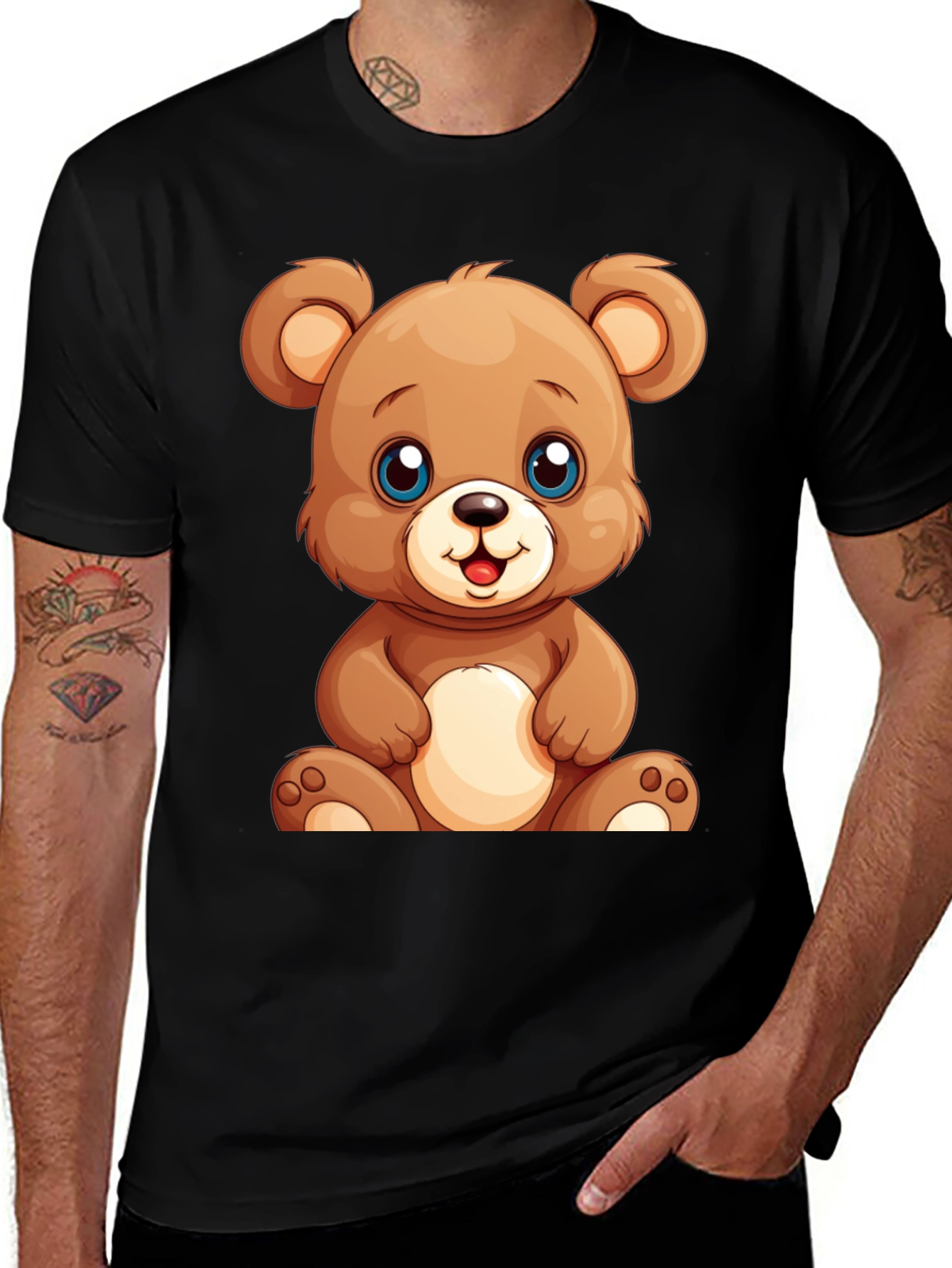 Cute Teddy Bear Graphic T-Shirt