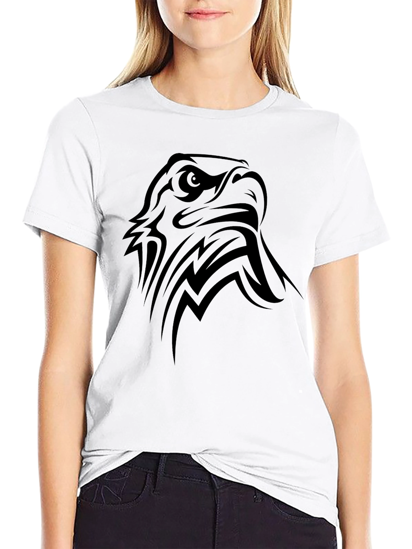 Tribal Eagle Graphic Black T-Shirt