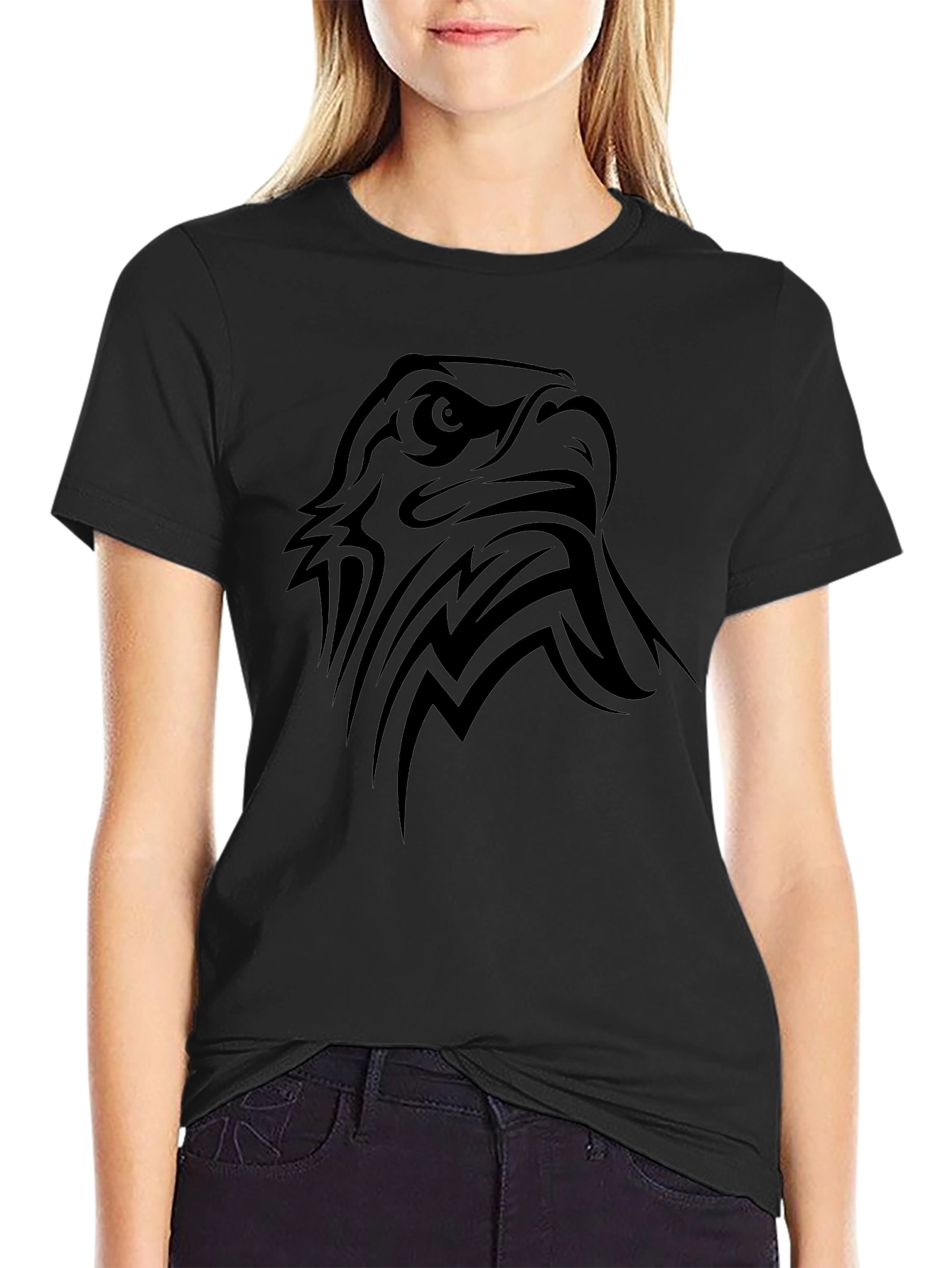 Tribal Eagle Graphic Black T-Shirt