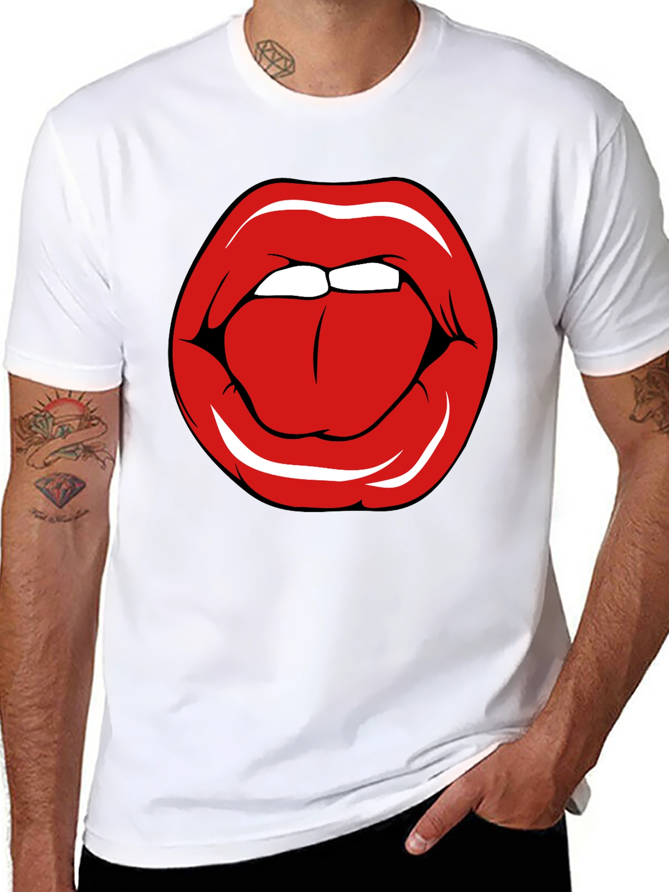 Bold Lip Graphic T-Shirt - Edgy Casual Wear