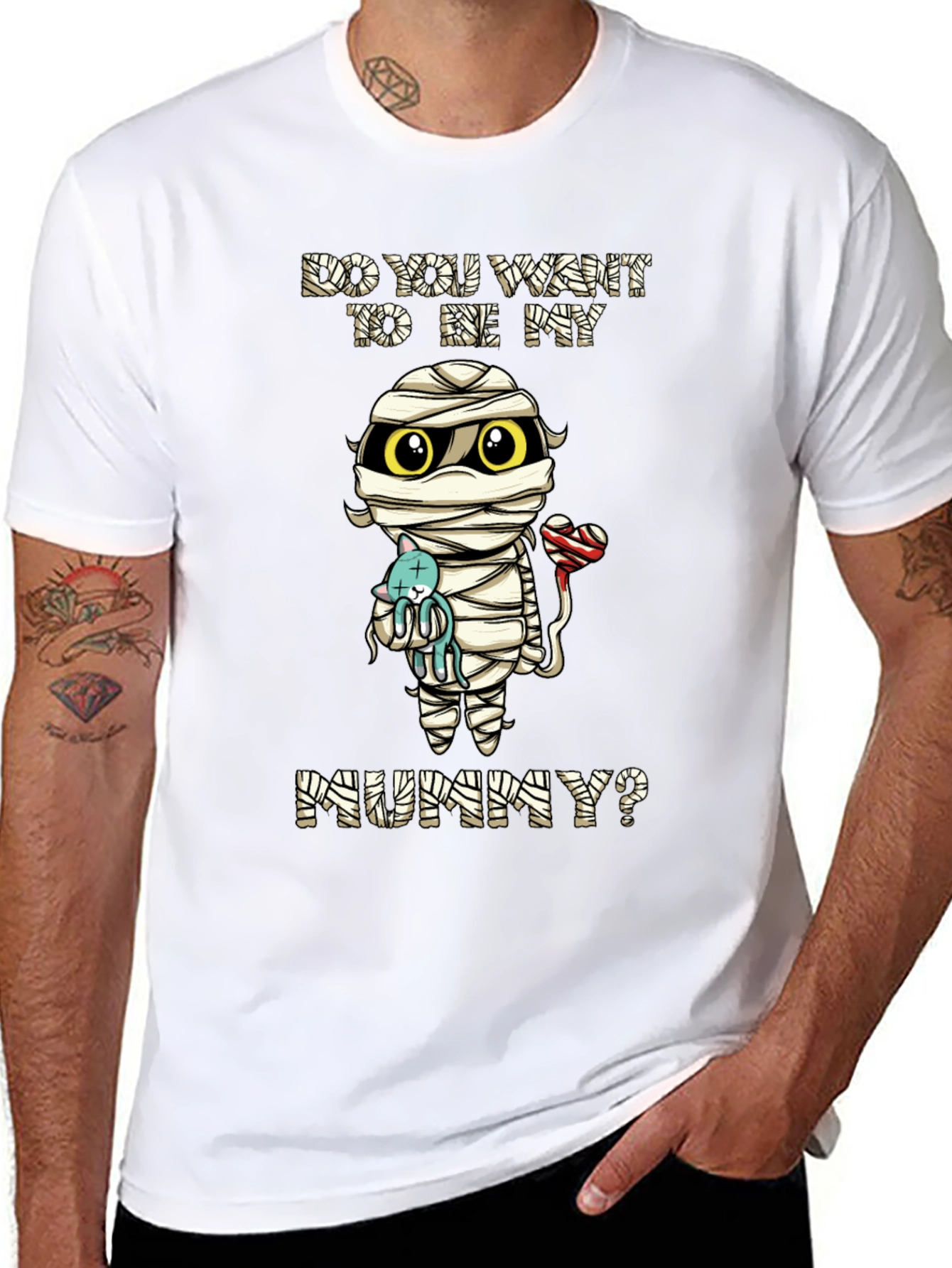 Cute Mummy Cartoon Graphic T-Shirt
