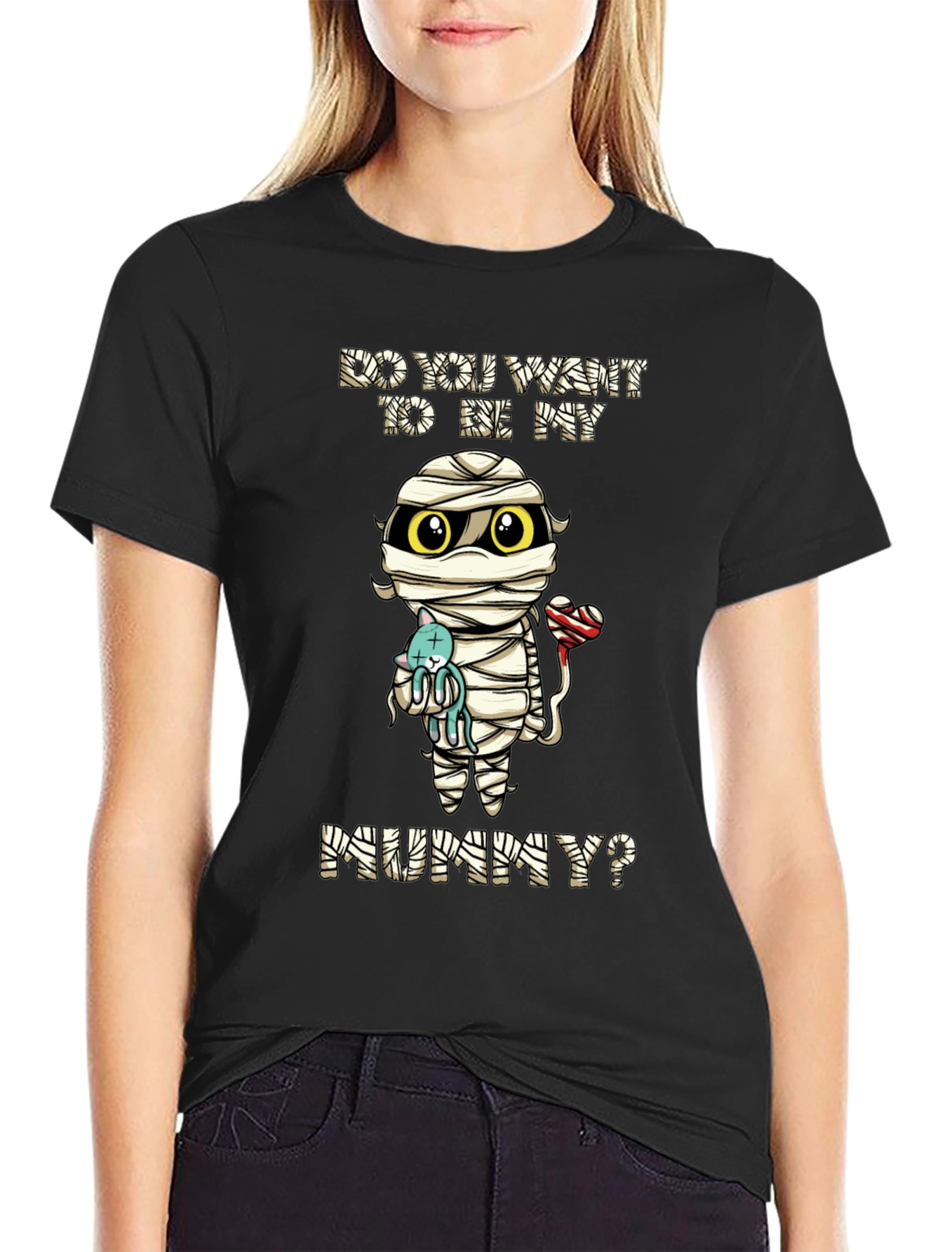 Cute Mummy Cartoon Graphic T-Shirt