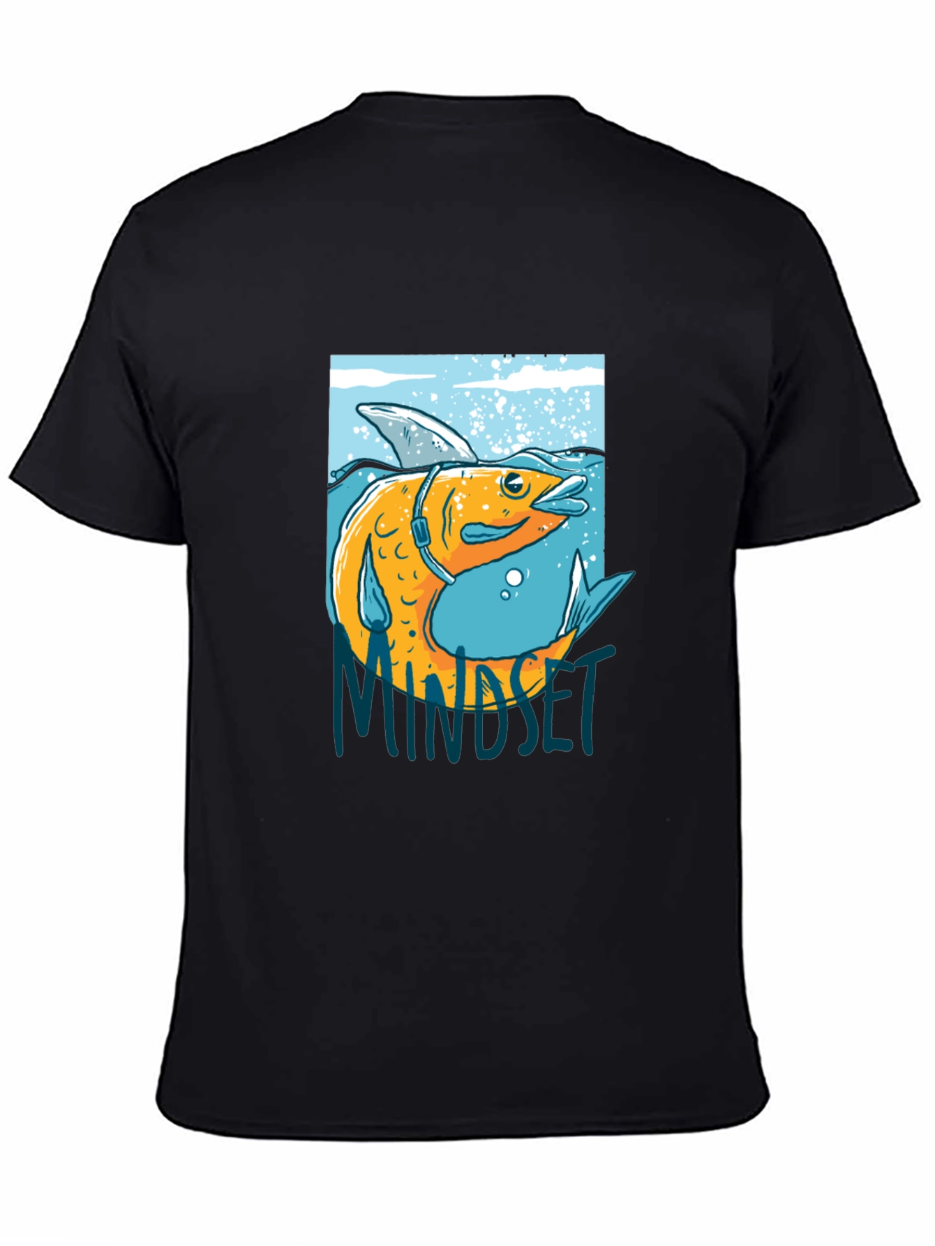 Fish Mindset Graphic Black T-Shirt
