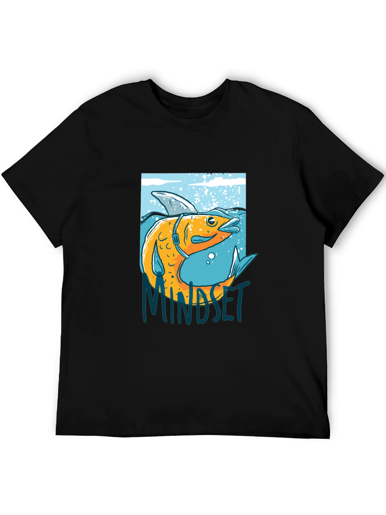 Fish Mindset Graphic Black T-Shirt