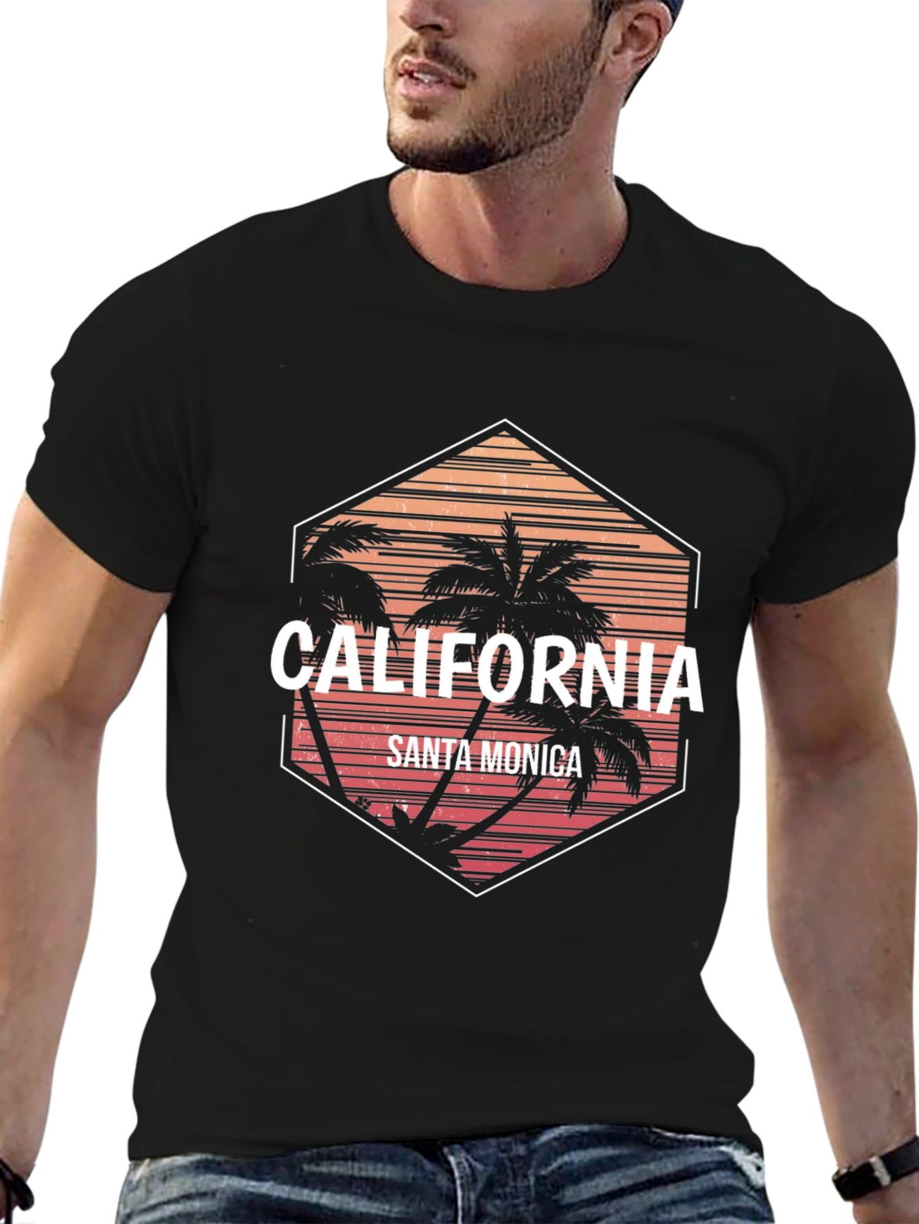 California Santa Monica Graphic Tee - Black