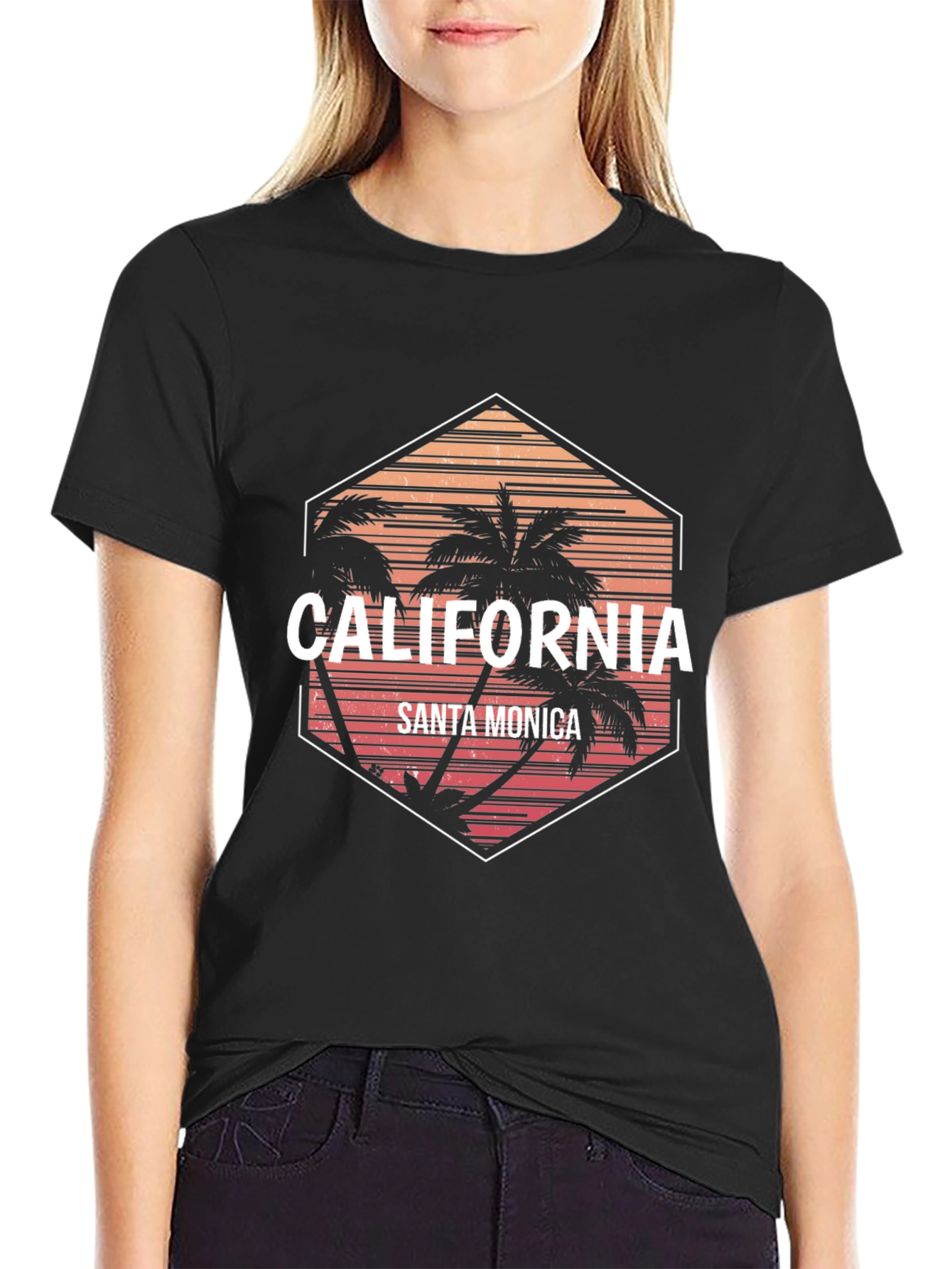 California Santa Monica Graphic Tee - Black