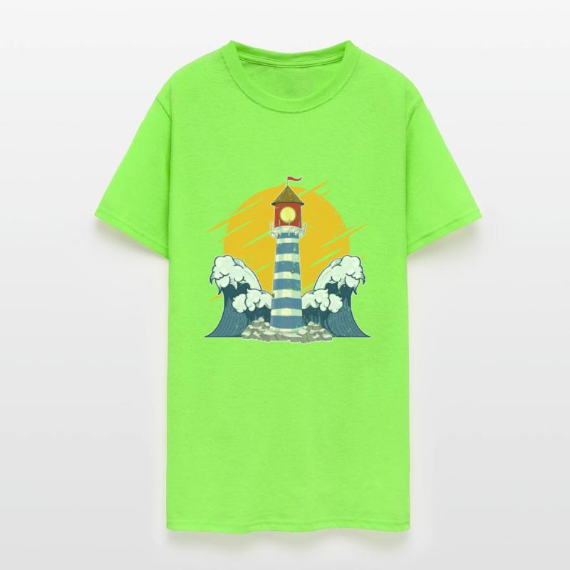 sea waves ocean gift full moon lighthouse