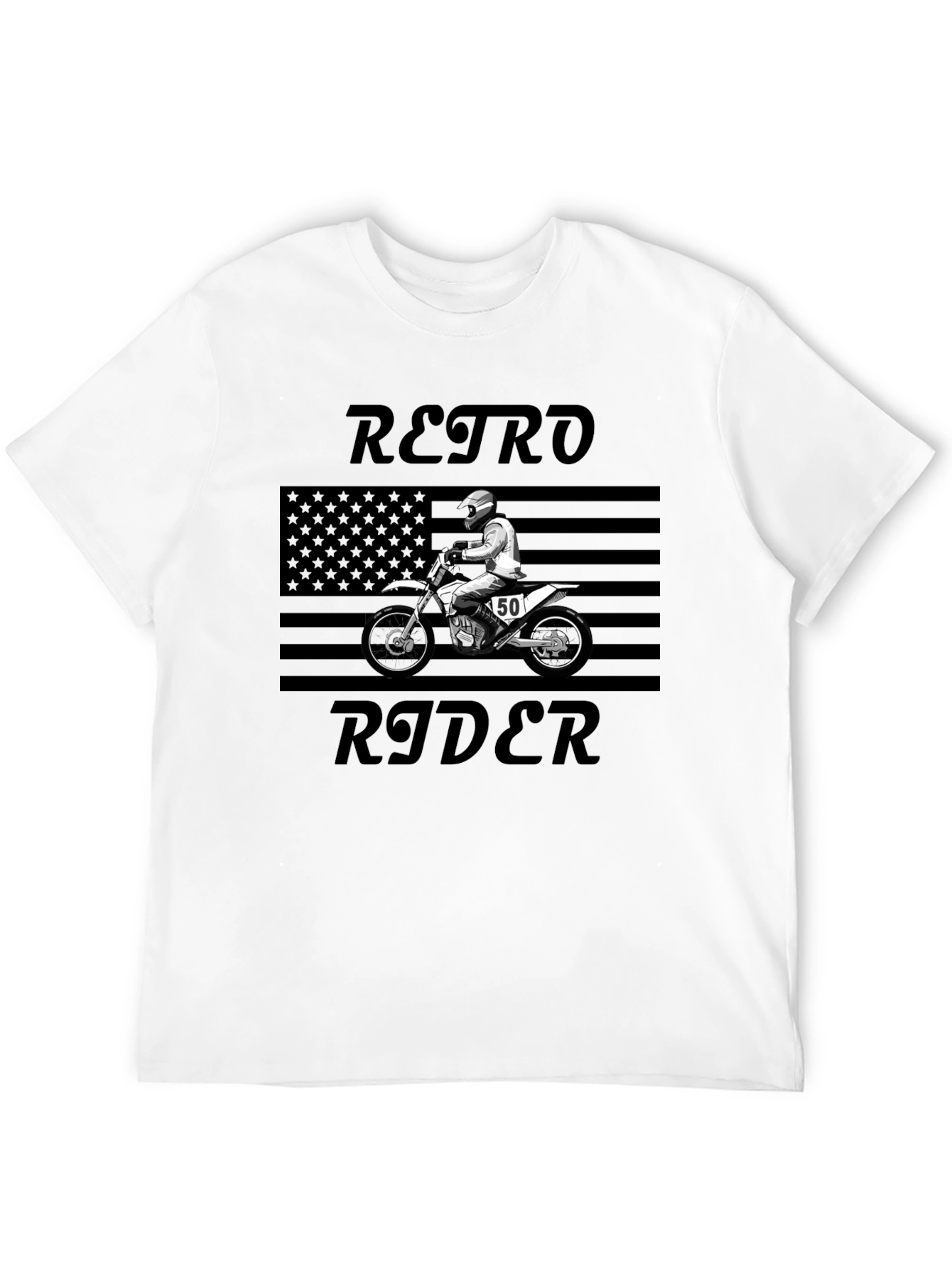 Retro Rider Graphic Tee - Motorcycle Design
