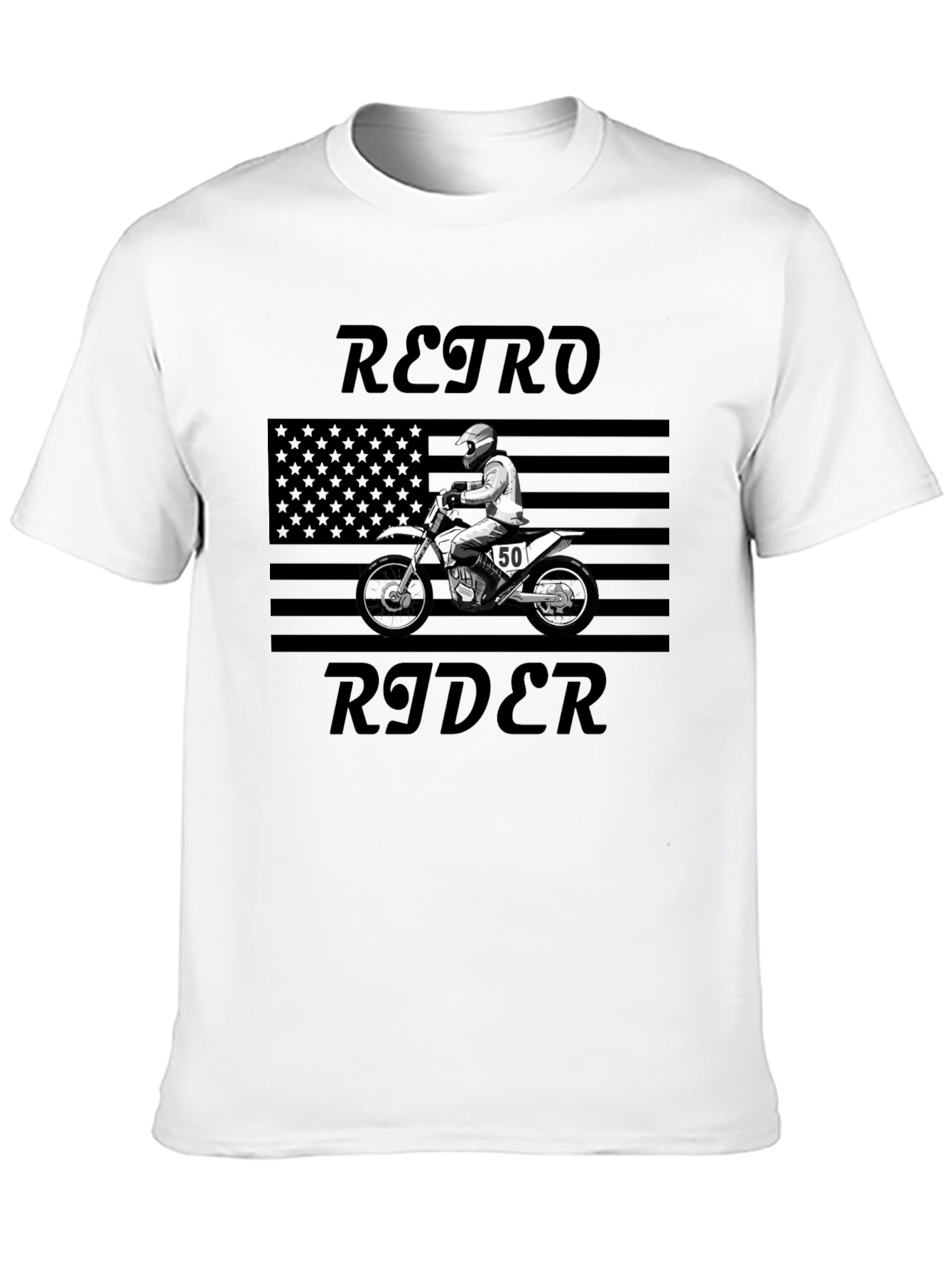 Retro Rider Graphic Tee - Motorcycle Design