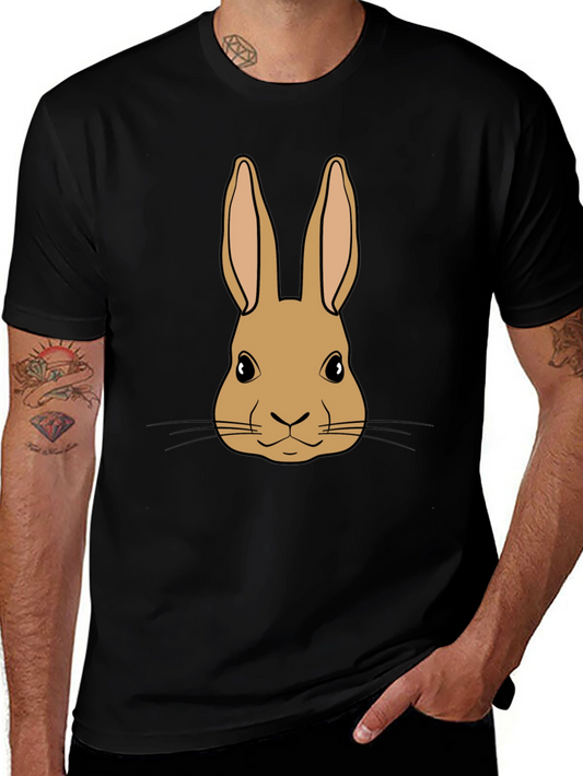 Bunny Graphic Tee - Black Cotton Blend Unisex