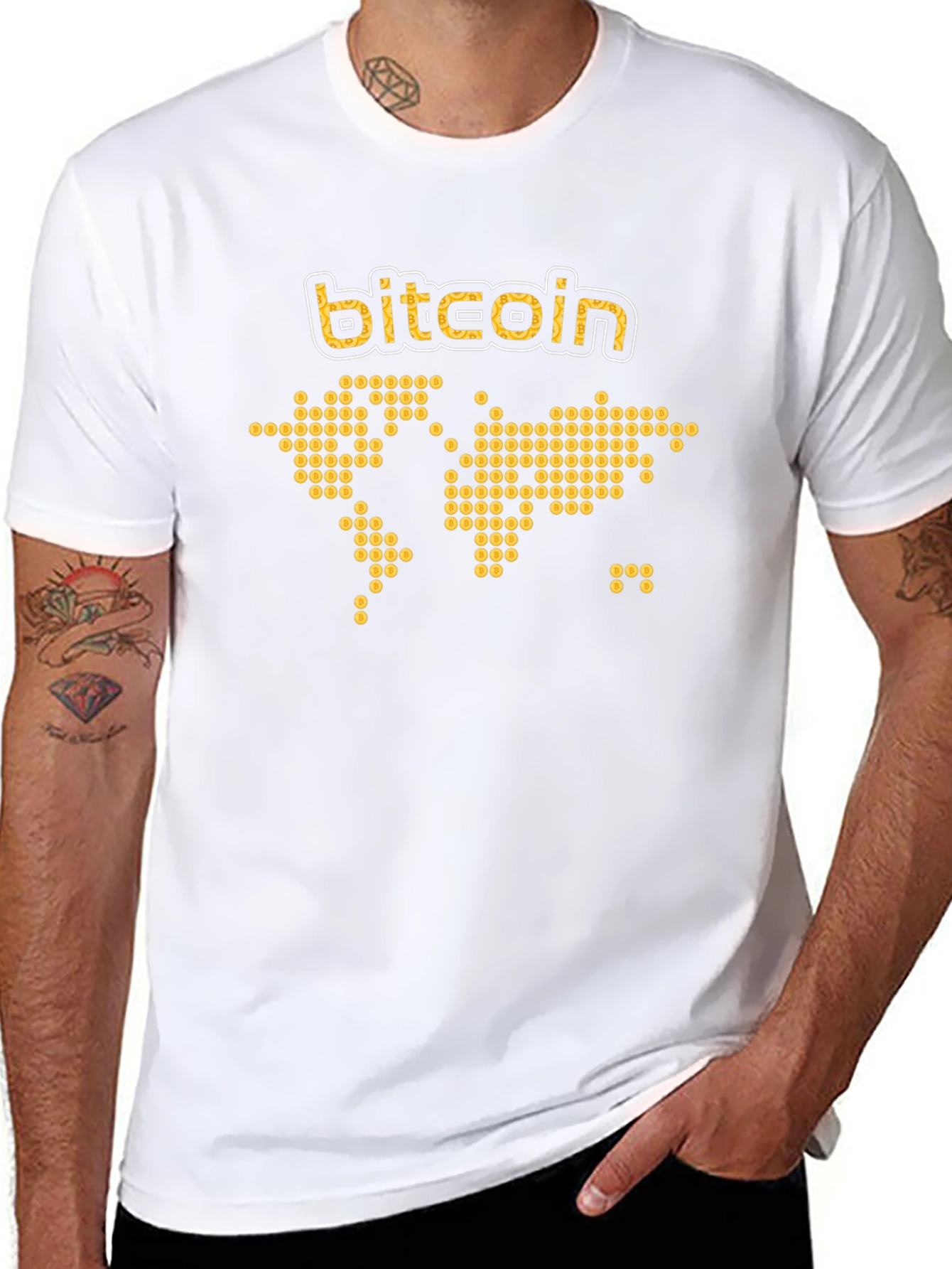 Bitcoin World Map T-Shirt - Crypto Currency Tee