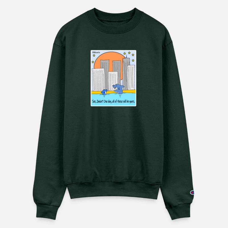 Shark Cartoon Satirical Climate Sketch Design