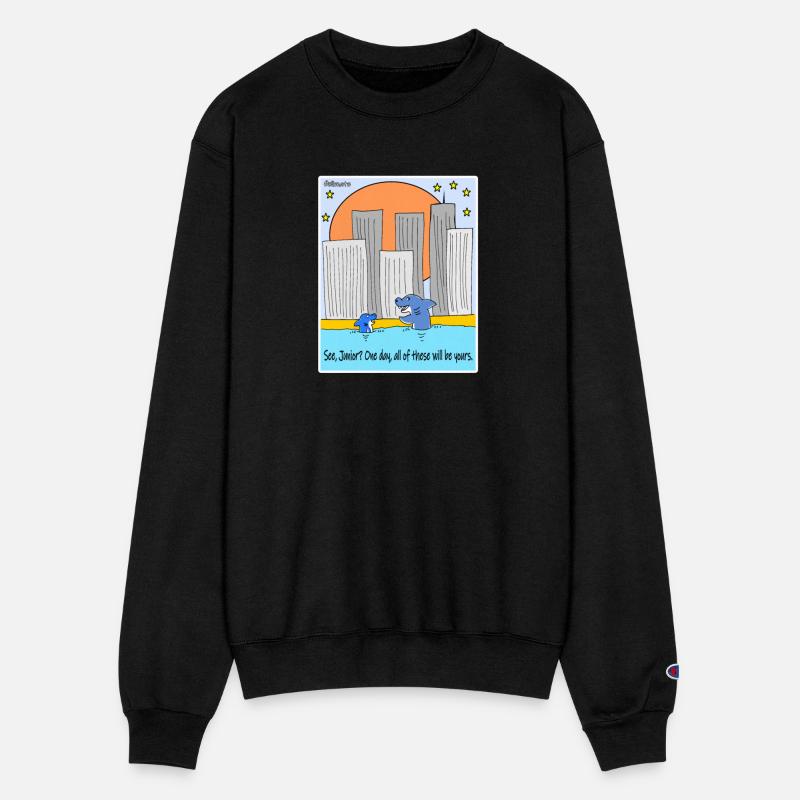 Shark Cartoon Satirical Climate Sketch Design