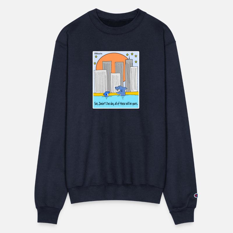 Shark Cartoon Satirical Climate Sketch Design