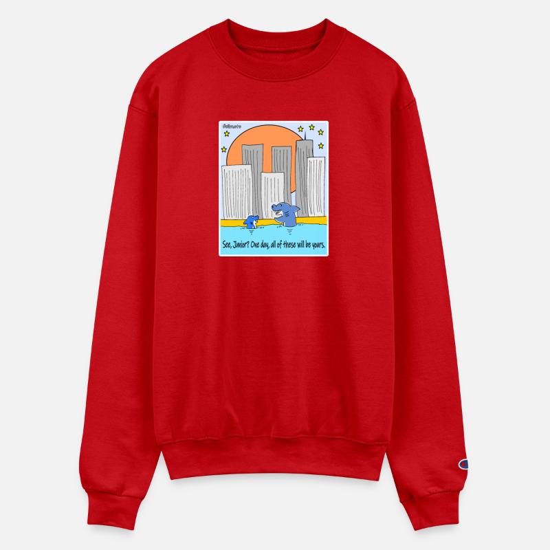 Shark Cartoon Satirical Climate Sketch Design