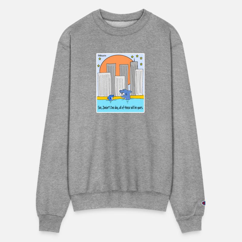 Shark Cartoon Satirical Climate Sketch Design