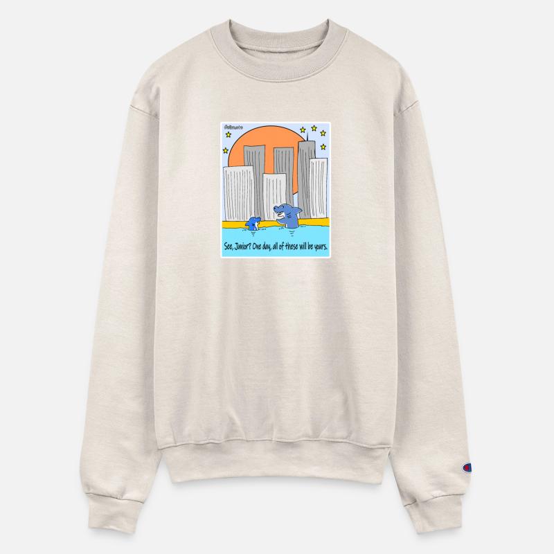 Shark Cartoon Satirical Climate Sketch Design