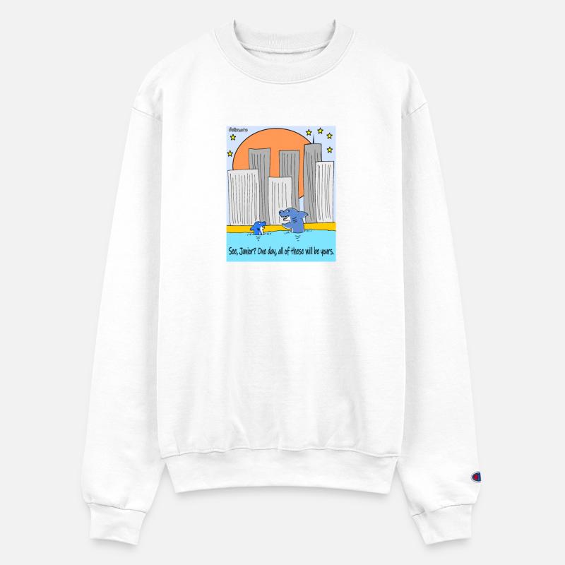 Shark Cartoon Satirical Climate Sketch Design