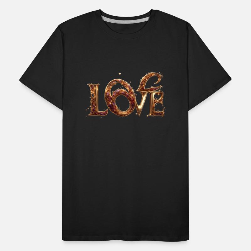 SHINY BEJEWELED GOLDEN LOVE TEXT AI GENERATED