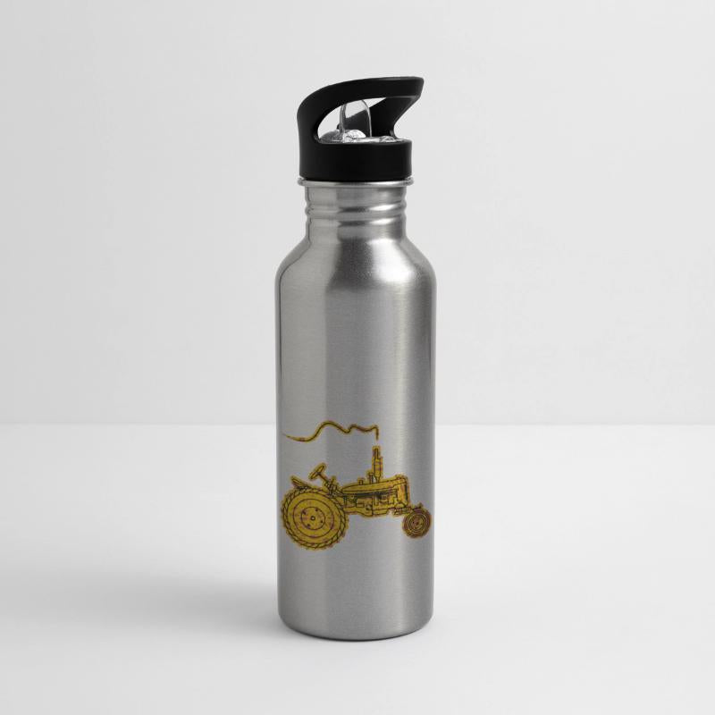 silhouette of an old farming machines