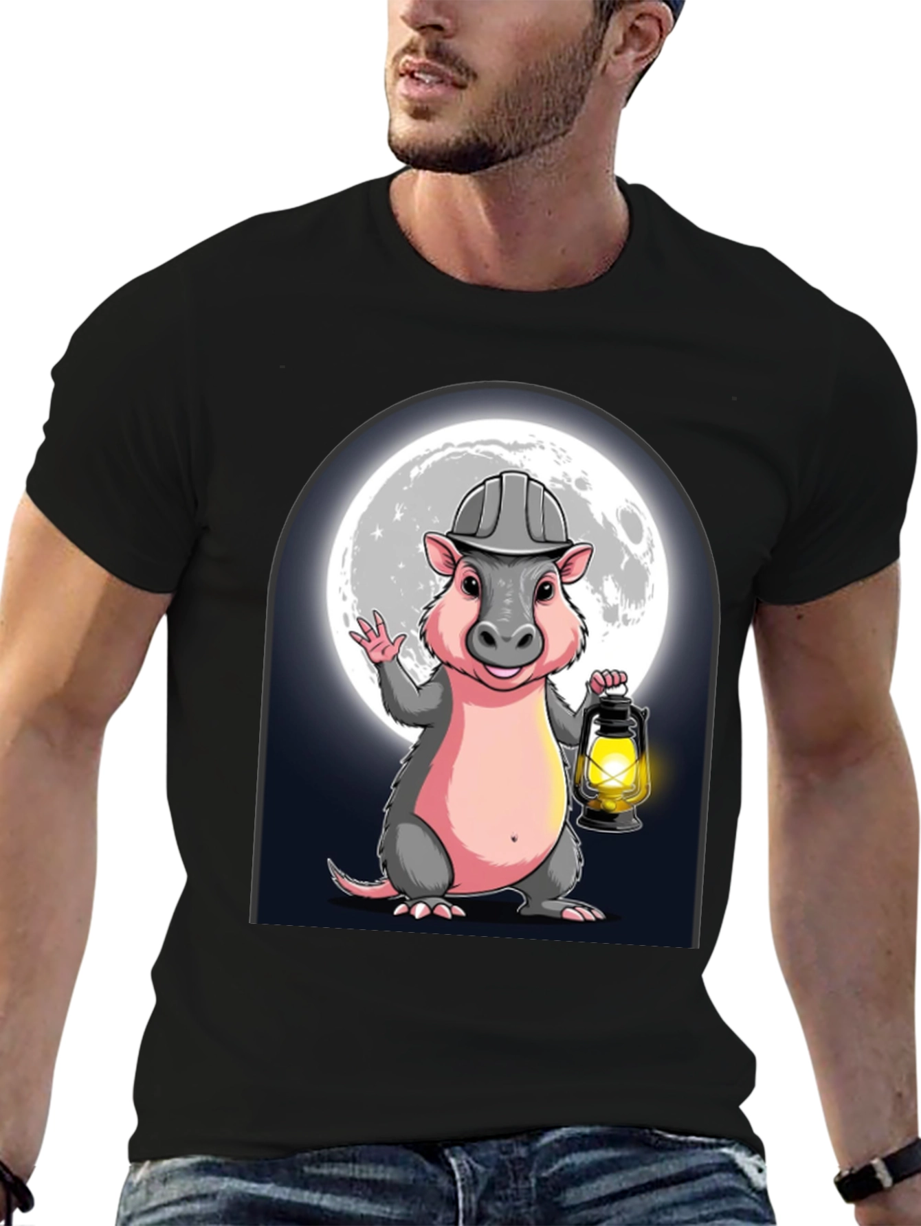 Miner Opossum T-Shirt - Cartoon Graphic Tee